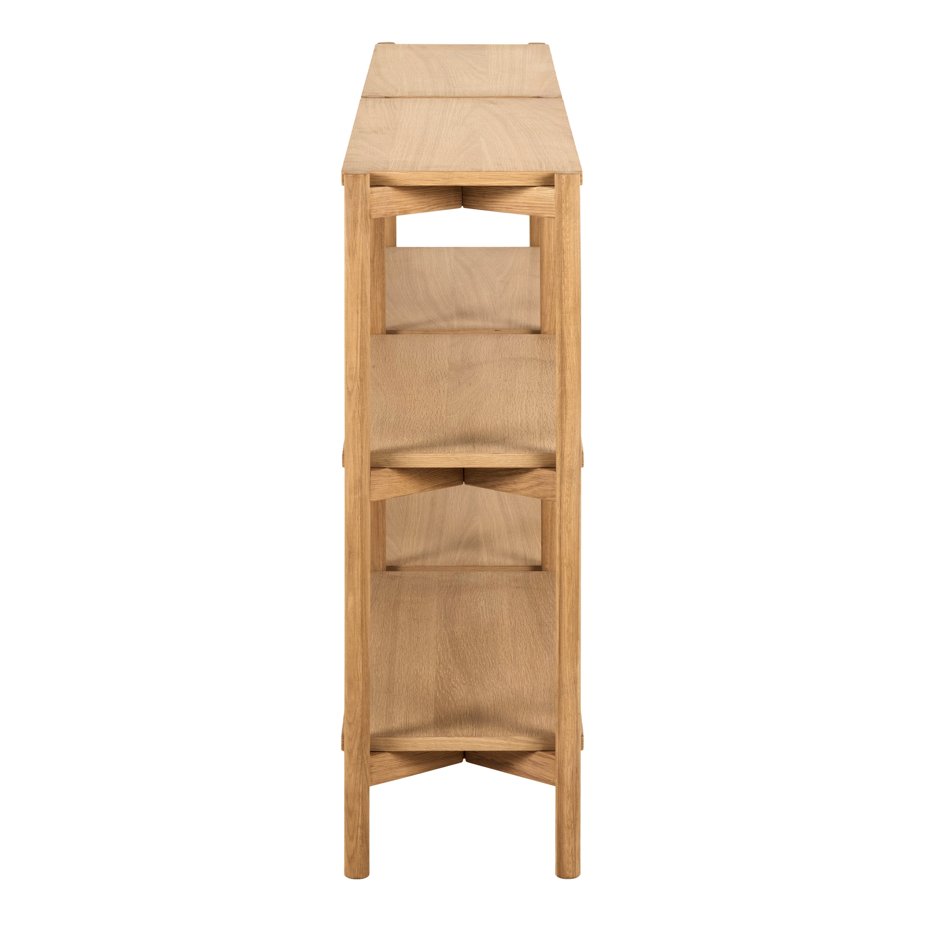 Braidwood Bookcase with 4 Shelves in Oak – FTG, view 3