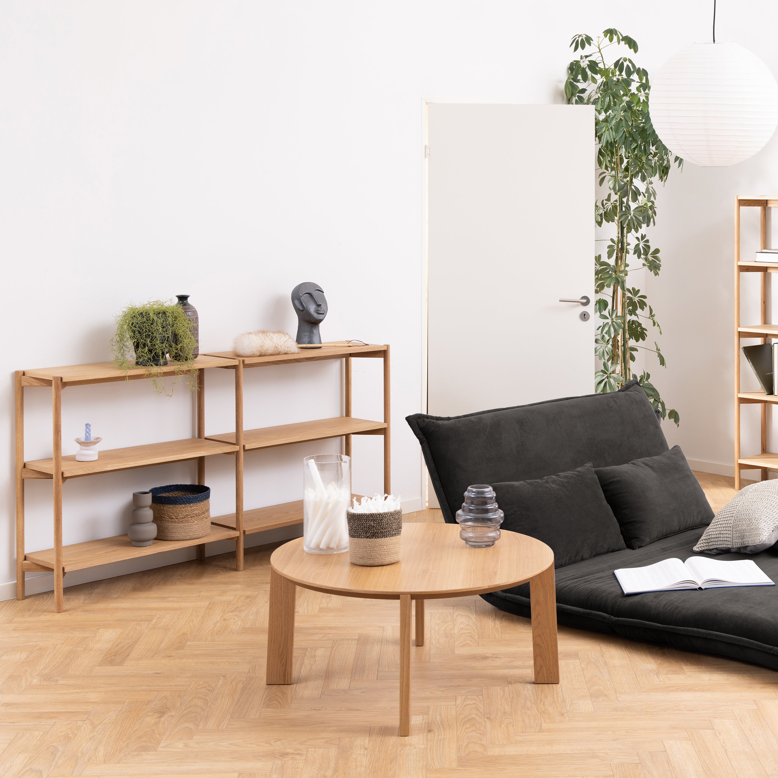 Braidwood Bookcase with 4 Shelves in Oak – FTG, view 4