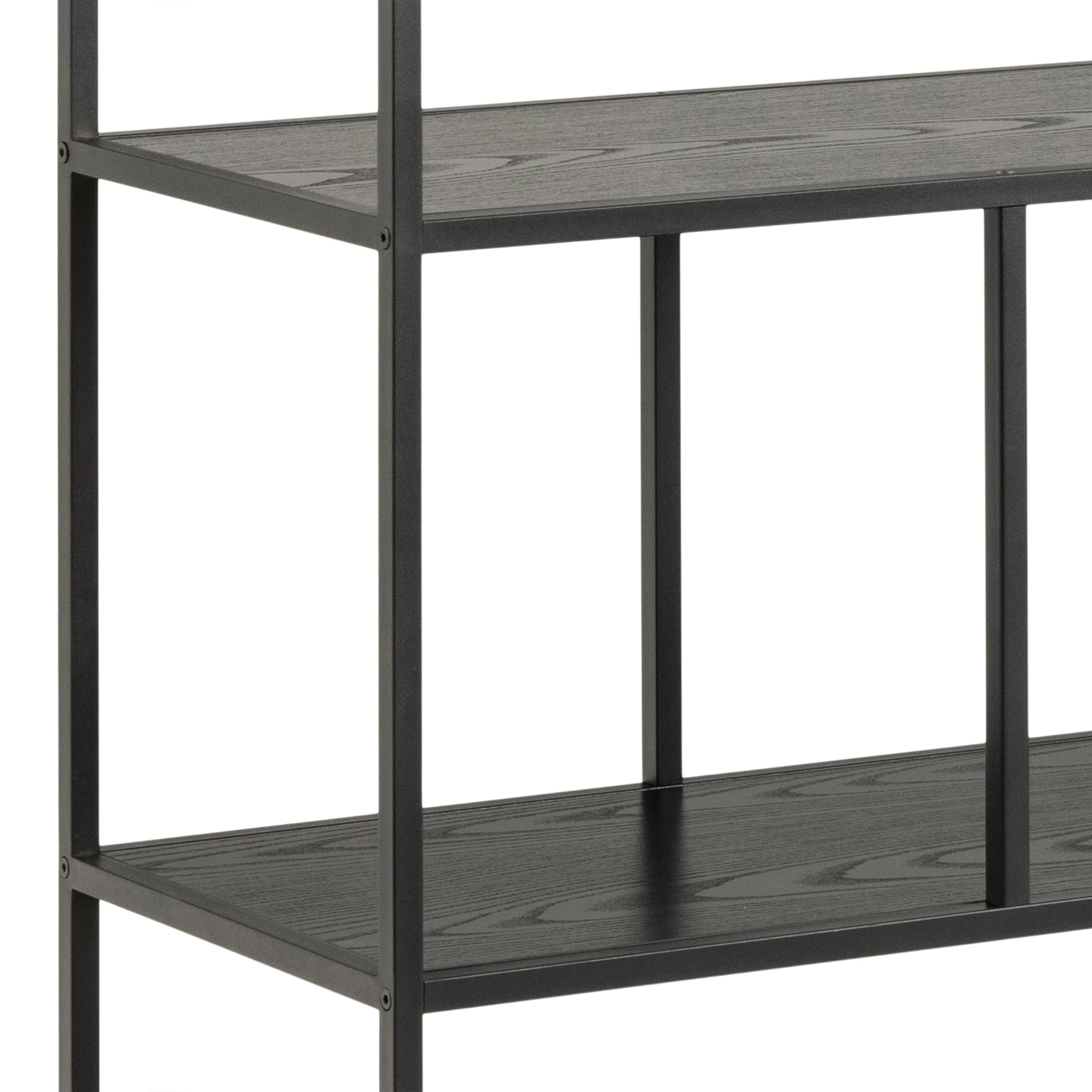 Seaford Bookcase with 4 Shelves in Black – FTG, view 6