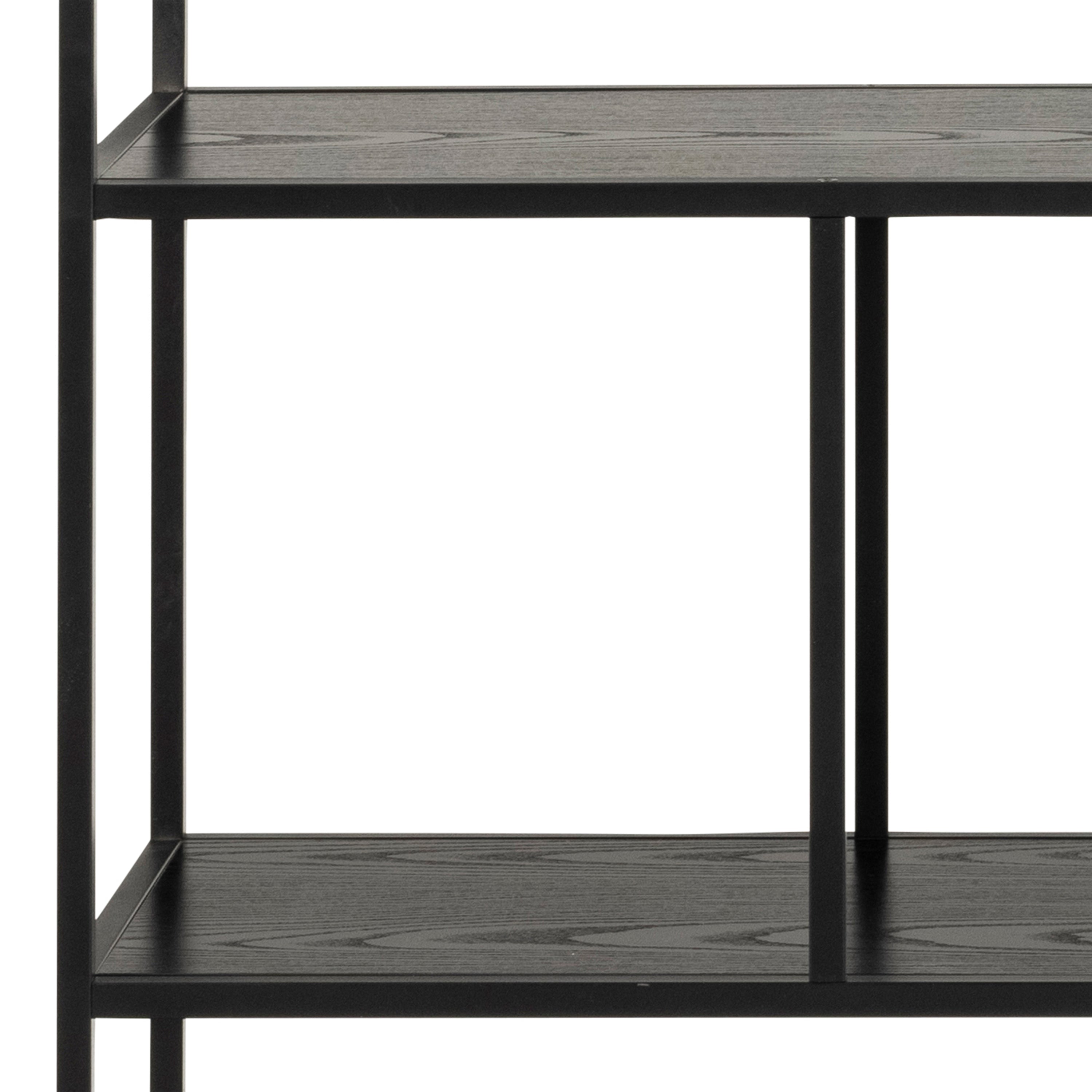 Seaford Bookcase with 4 Shelves in Black – FTG, view 7