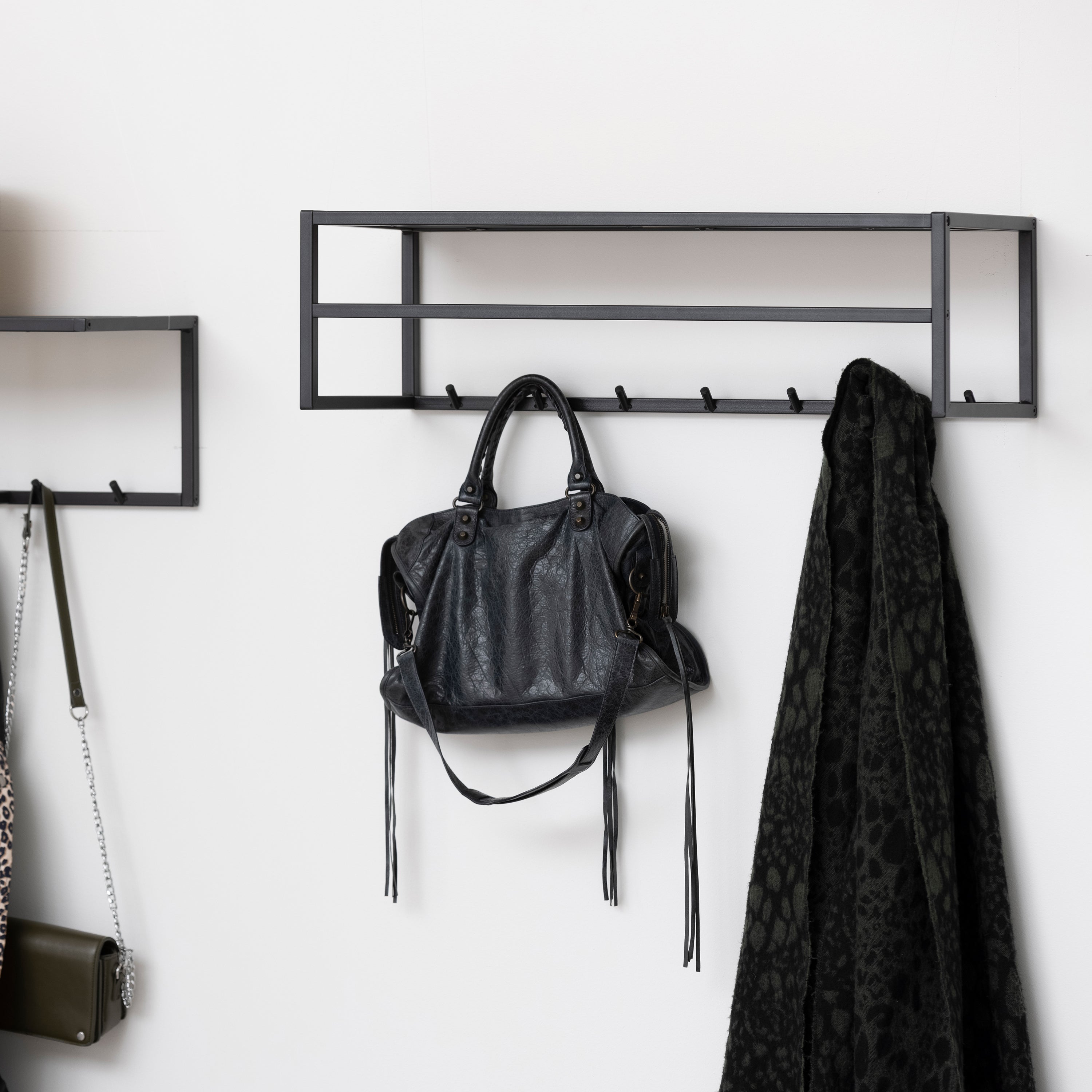 Seaford Coat Rack in Black And Oak – FTG, view 3
