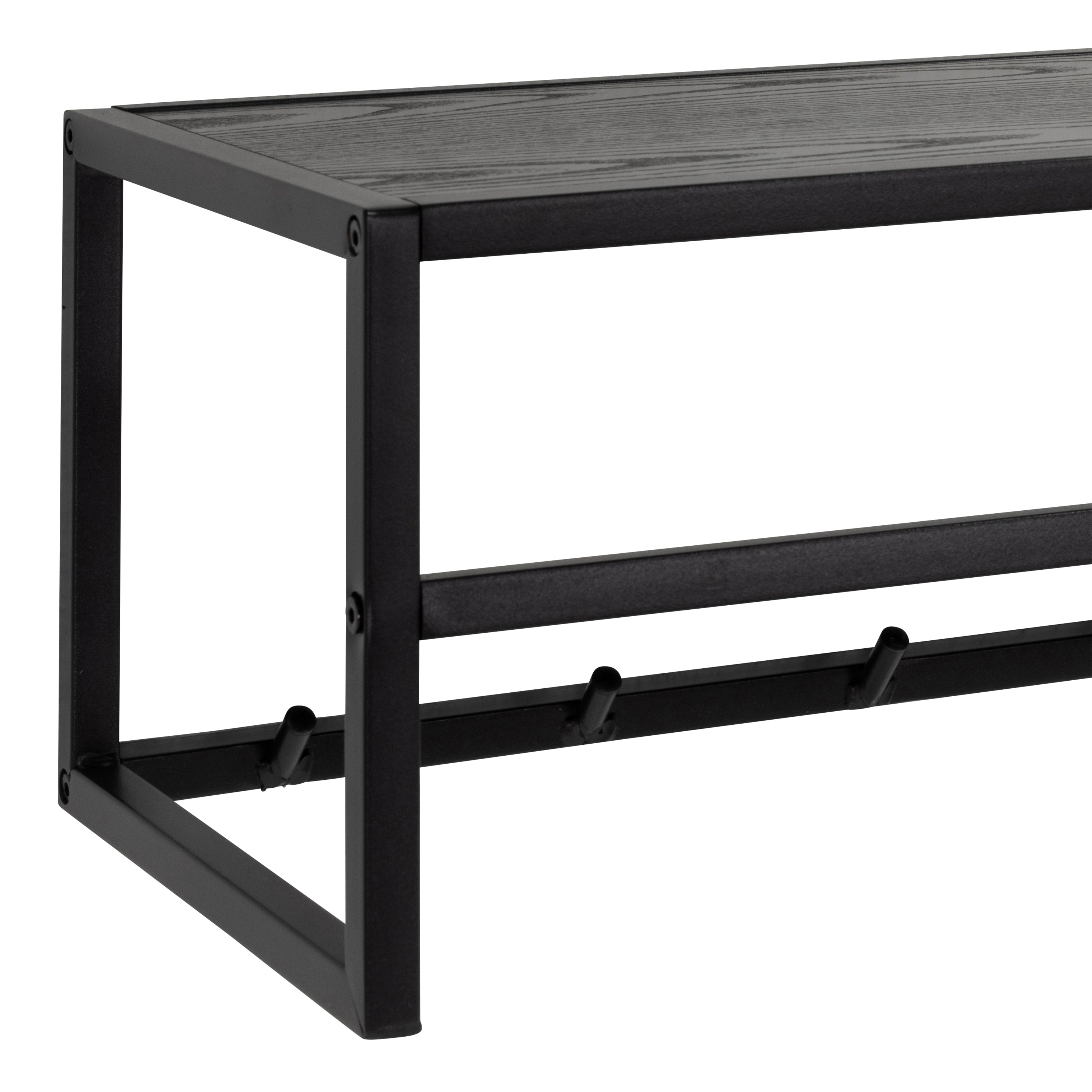 Seaford Coat Rack in Black And Oak – FTG, view 4