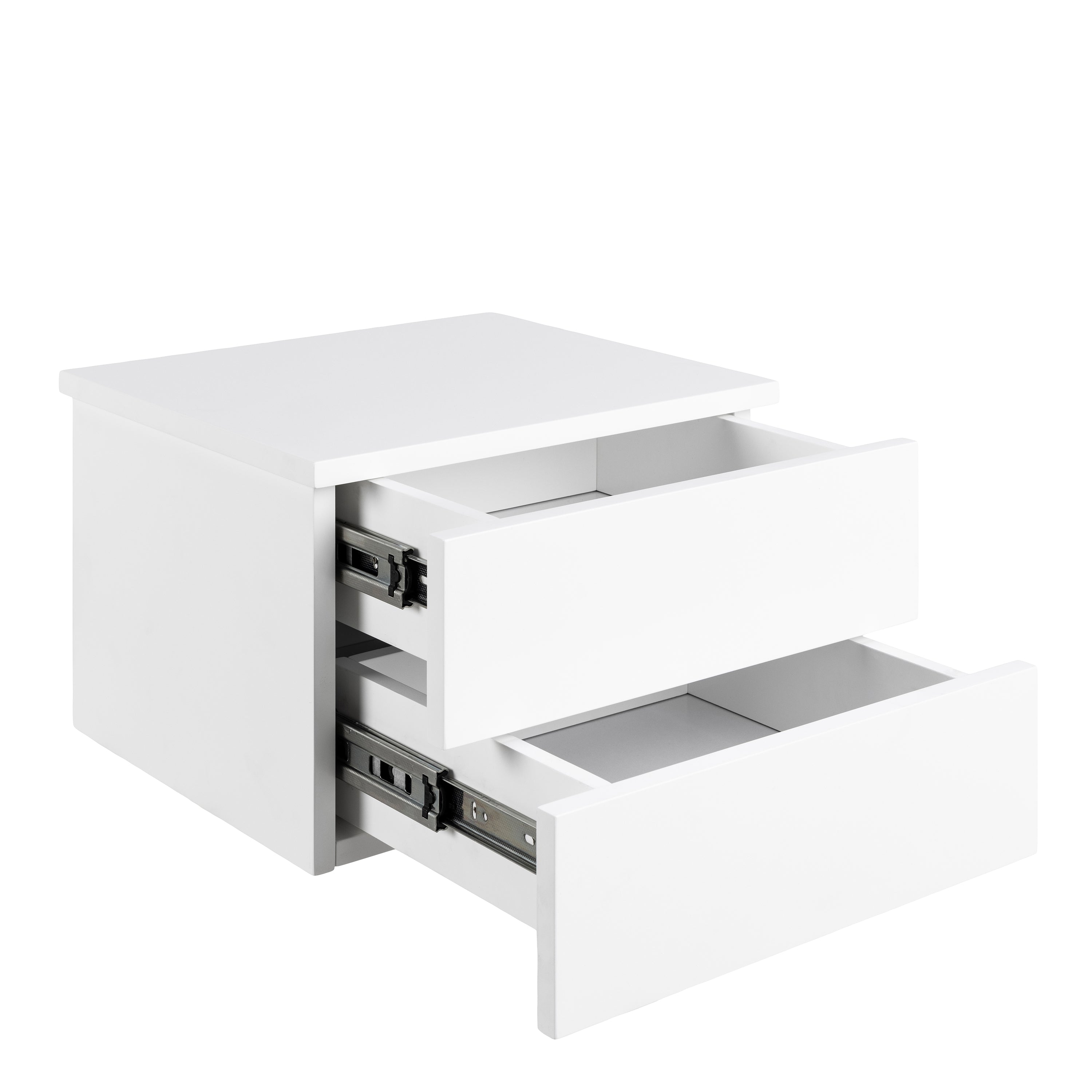 Avignon Bedside Table with 2 Drawers in White – FTG, view 4