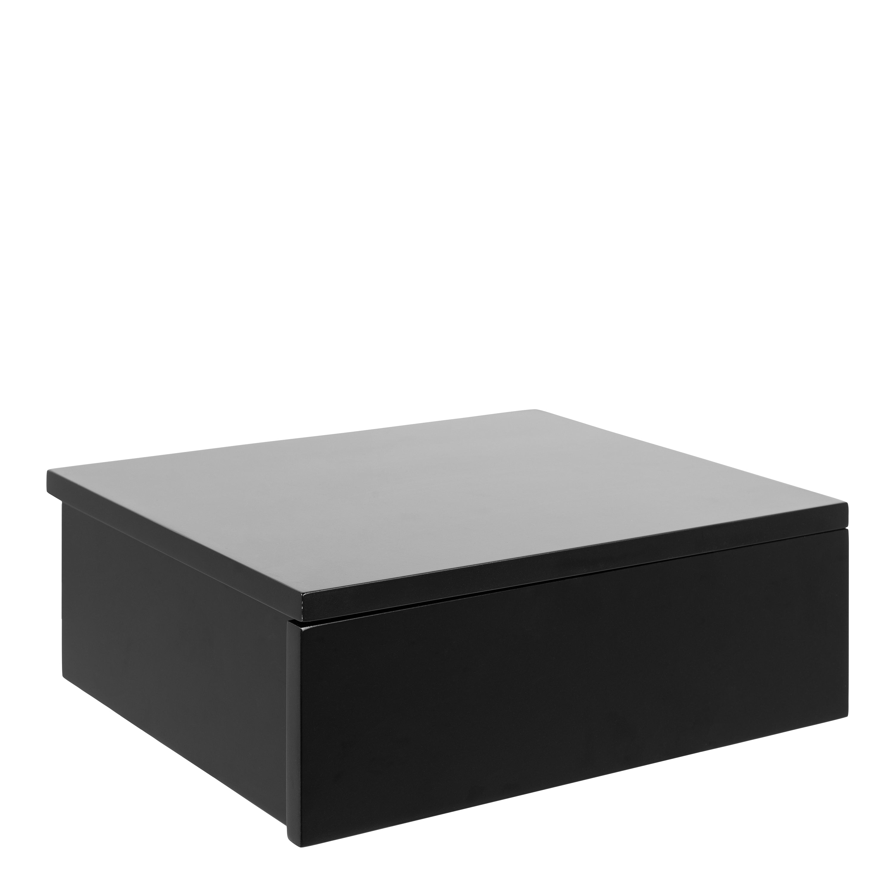 Avignon Square Bedside Table with 1 Drawer in Black – FTG