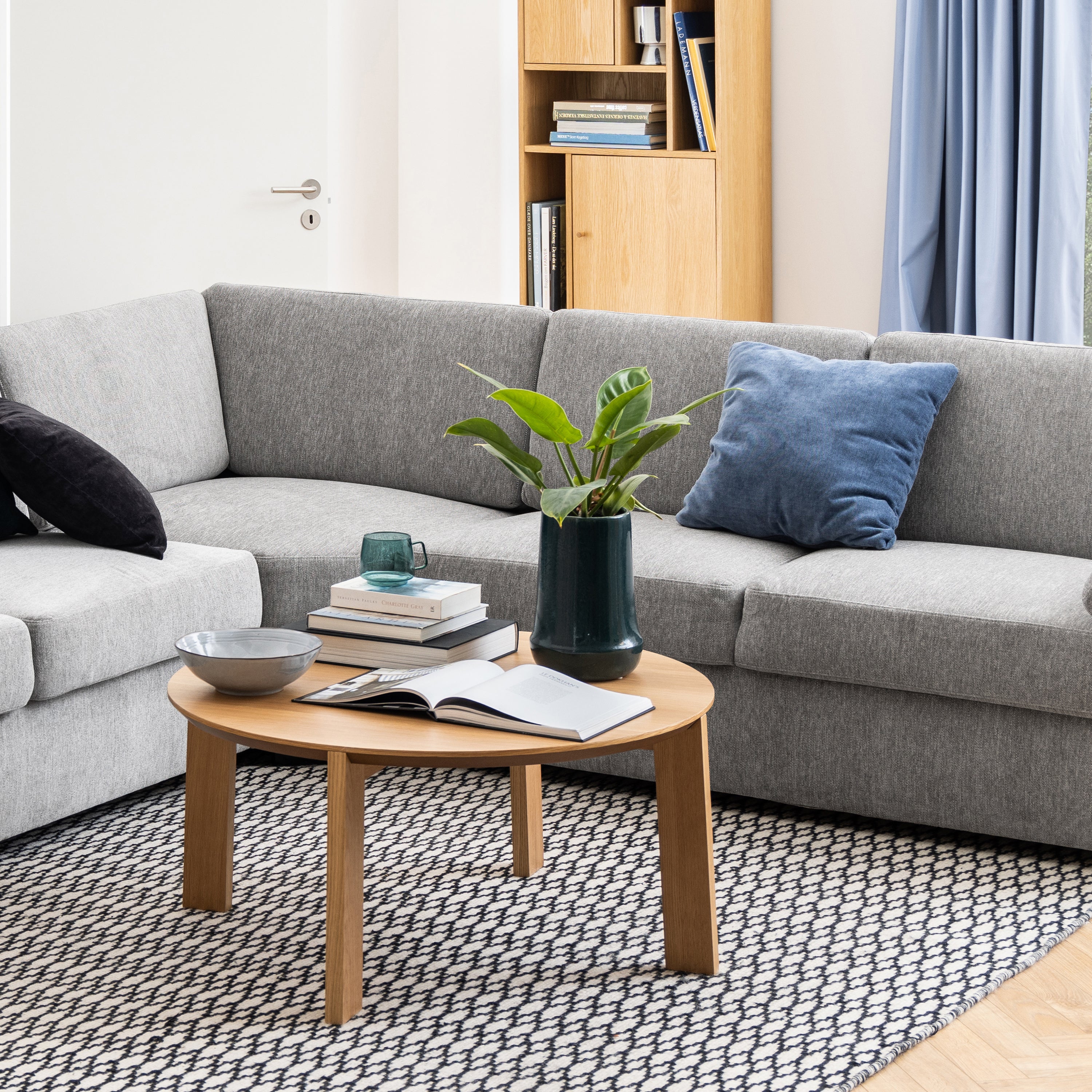 Maxime Round Coffee Table in Matt Oak – FTG, view 5
