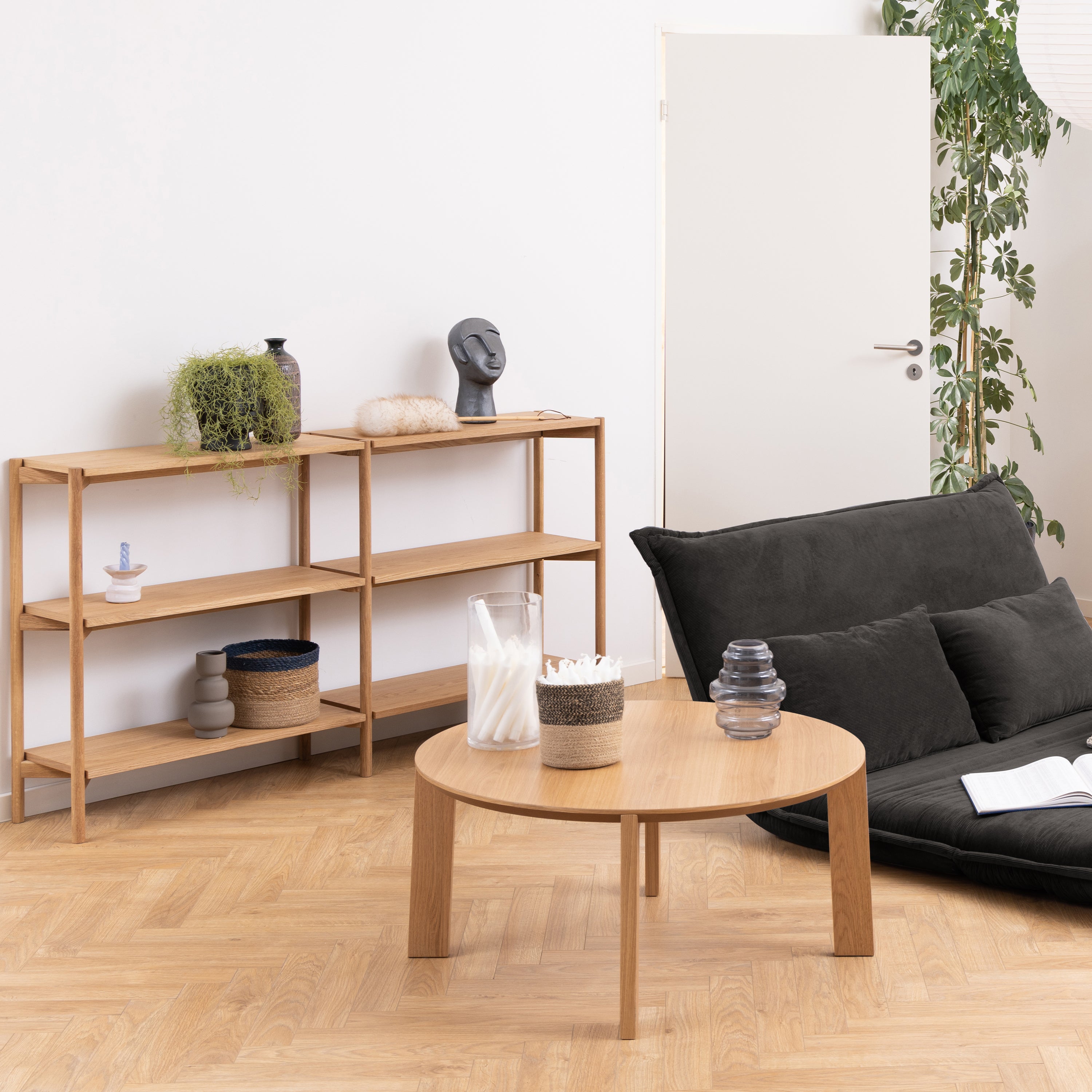 Maxime Round Coffee Table in Matt Oak – FTG, view 6