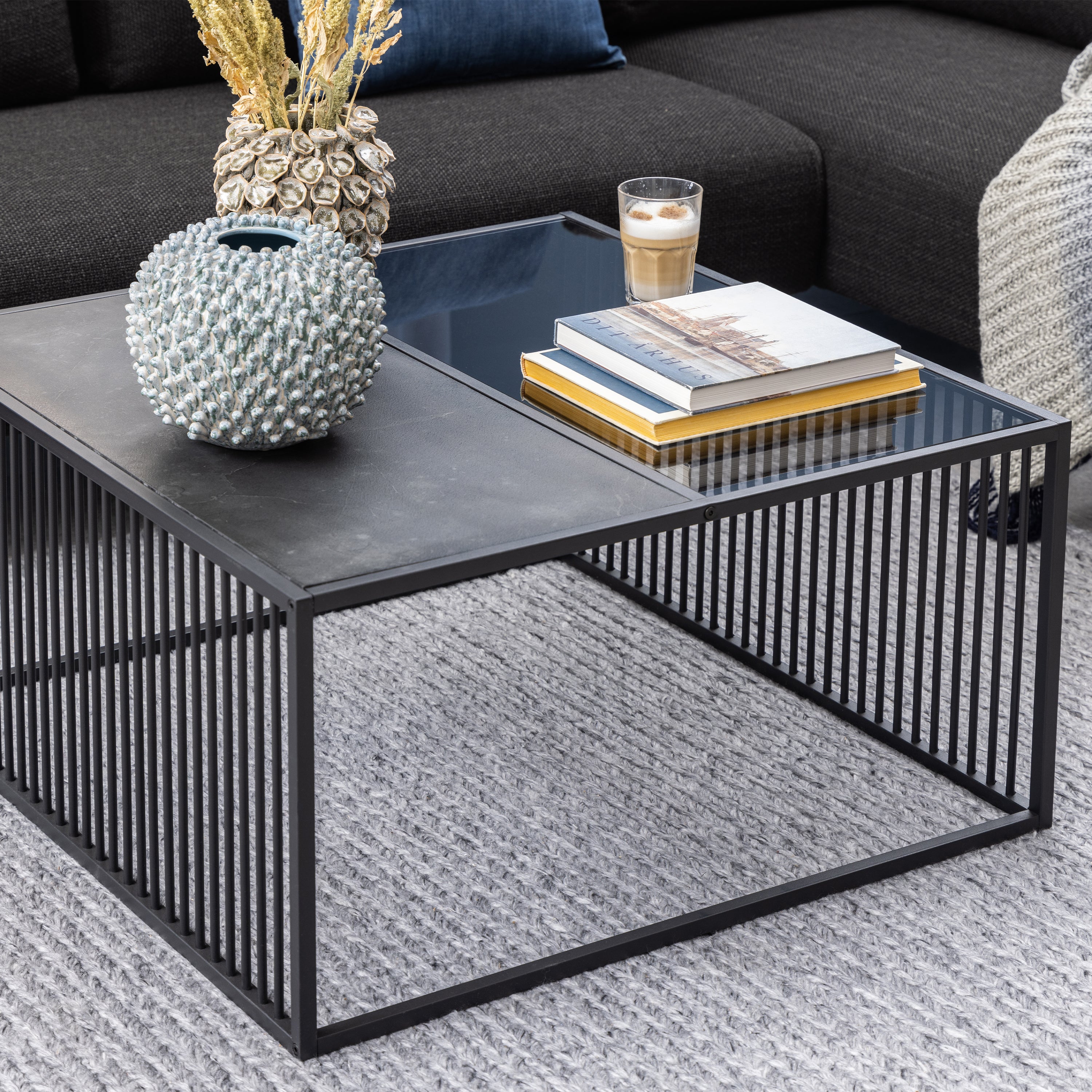 Strington Square Coffee Table in Black – FTG, view 6