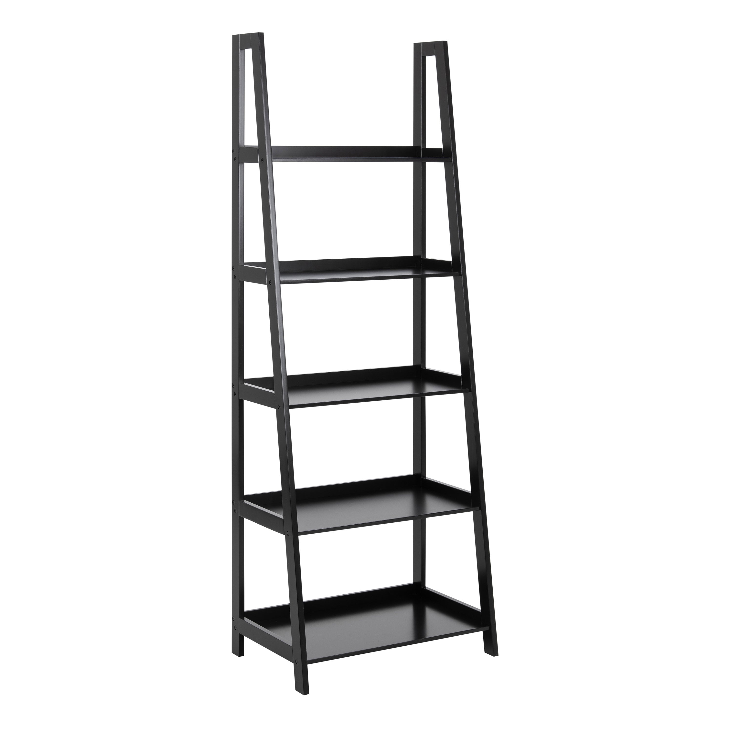 Wally Bookcase with 5 Shelves in Black – FTG
