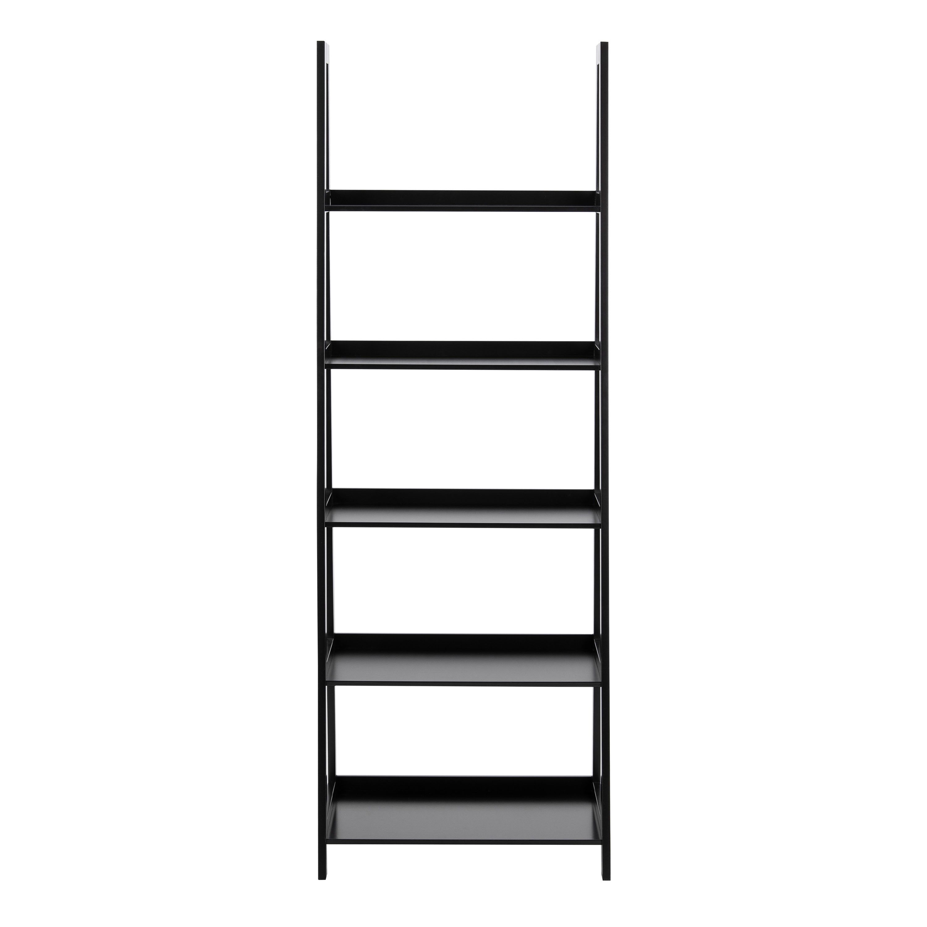 Wally Bookcase with 5 Shelves in Black – FTG, view 2