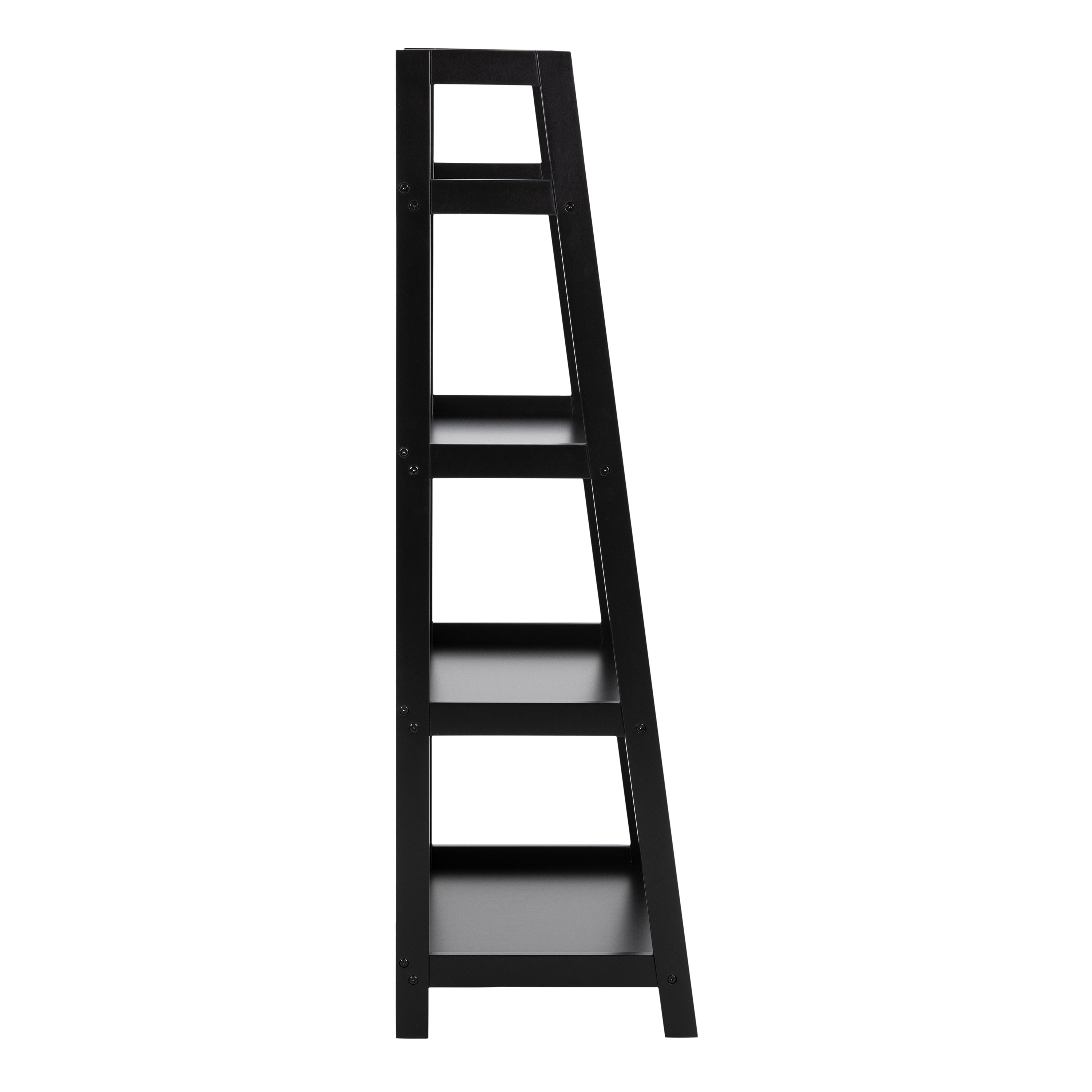 Wally Bookcase with 4 Shelves in Black – FTG, view 3