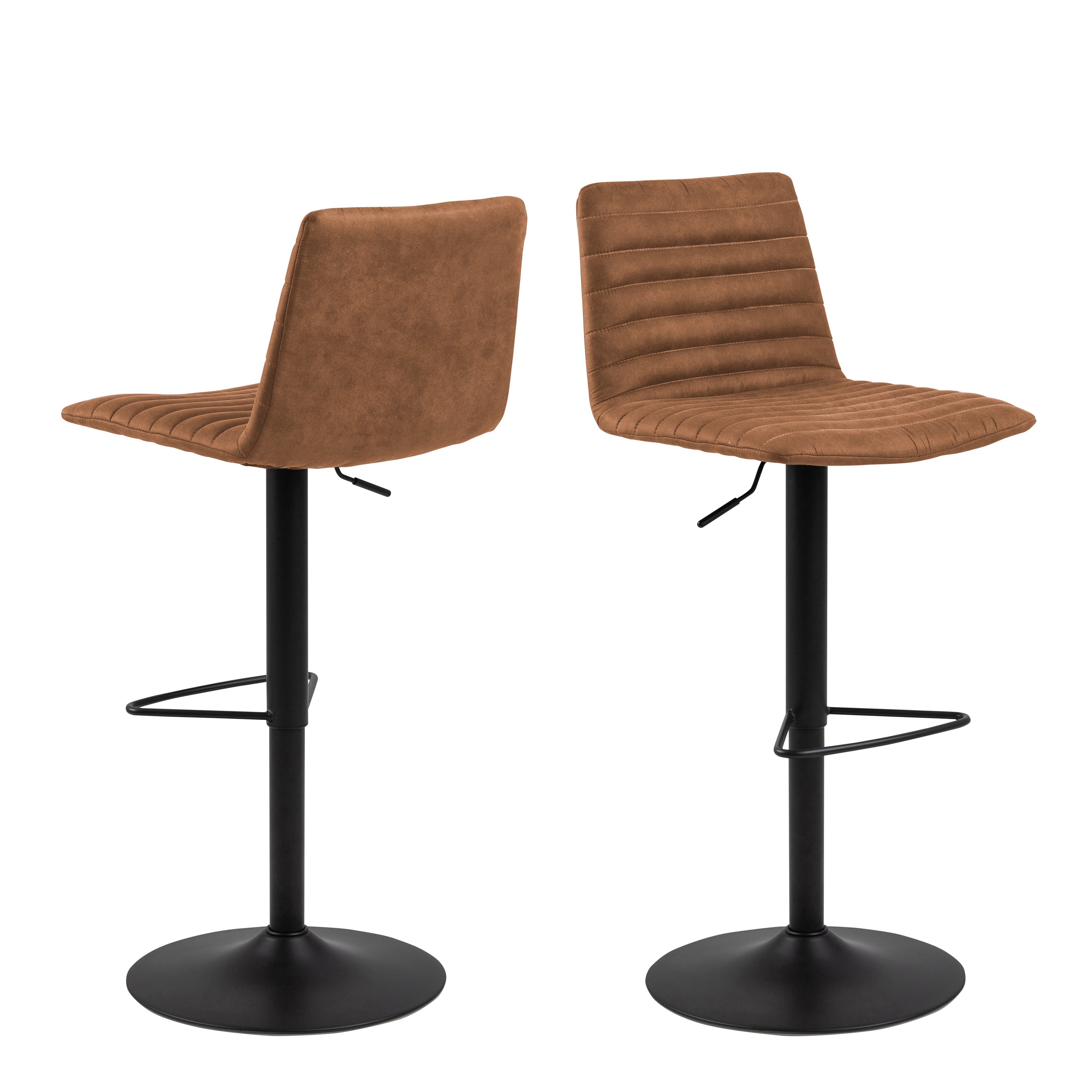 Kimmy Bar Stool with Brown Fabric in Set of 2 – FTG
