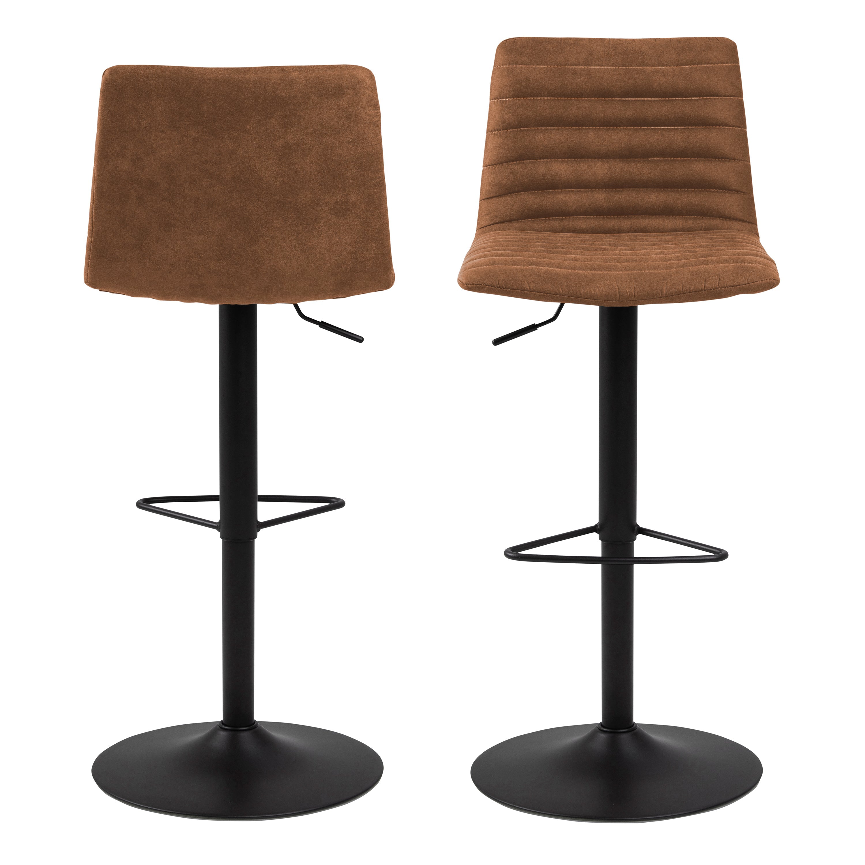 Kimmy Bar Stool with Brown Fabric in Set of 2 – FTG, view 2