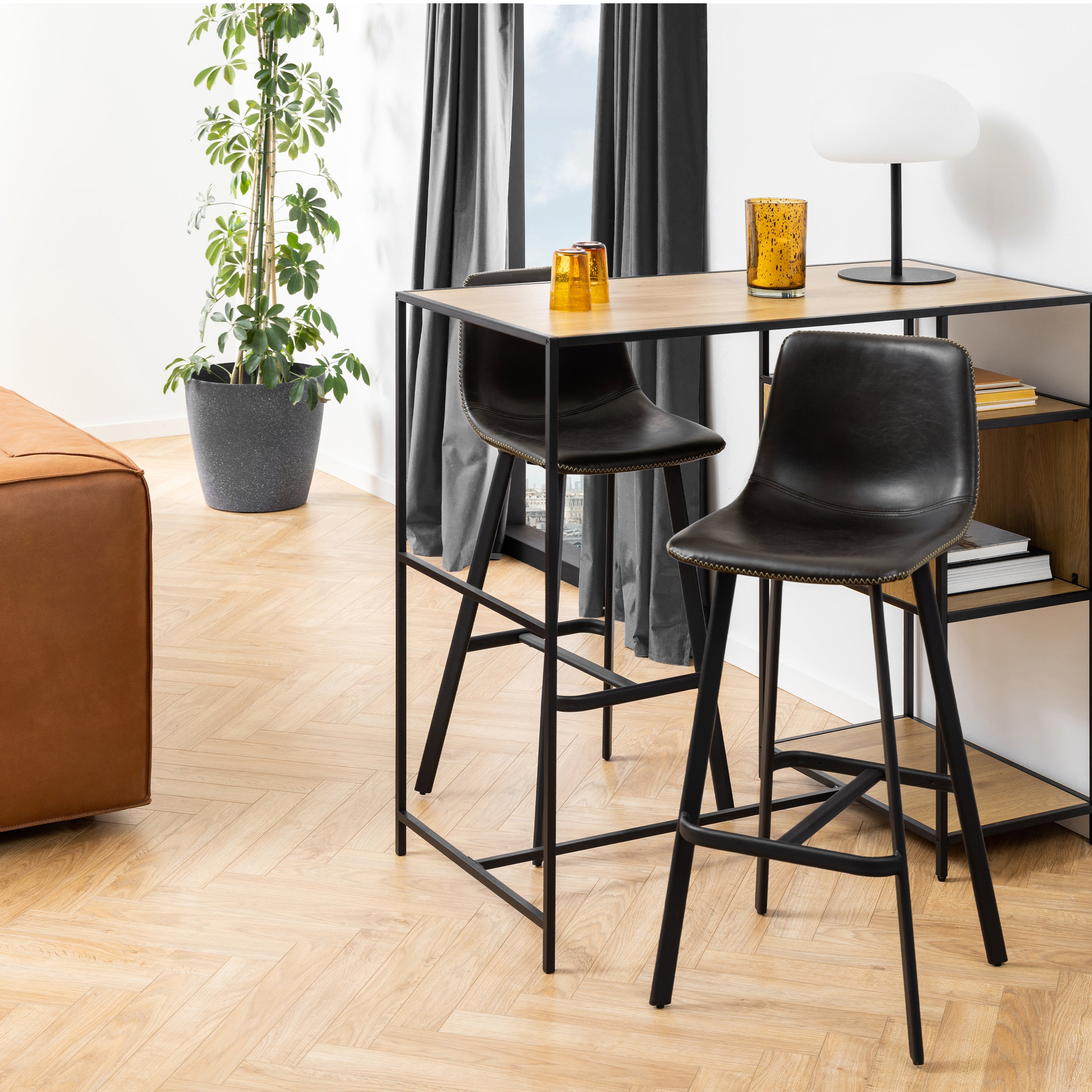 I_Oregon Bar Chair in Black Set of 2 – FTG, view 4