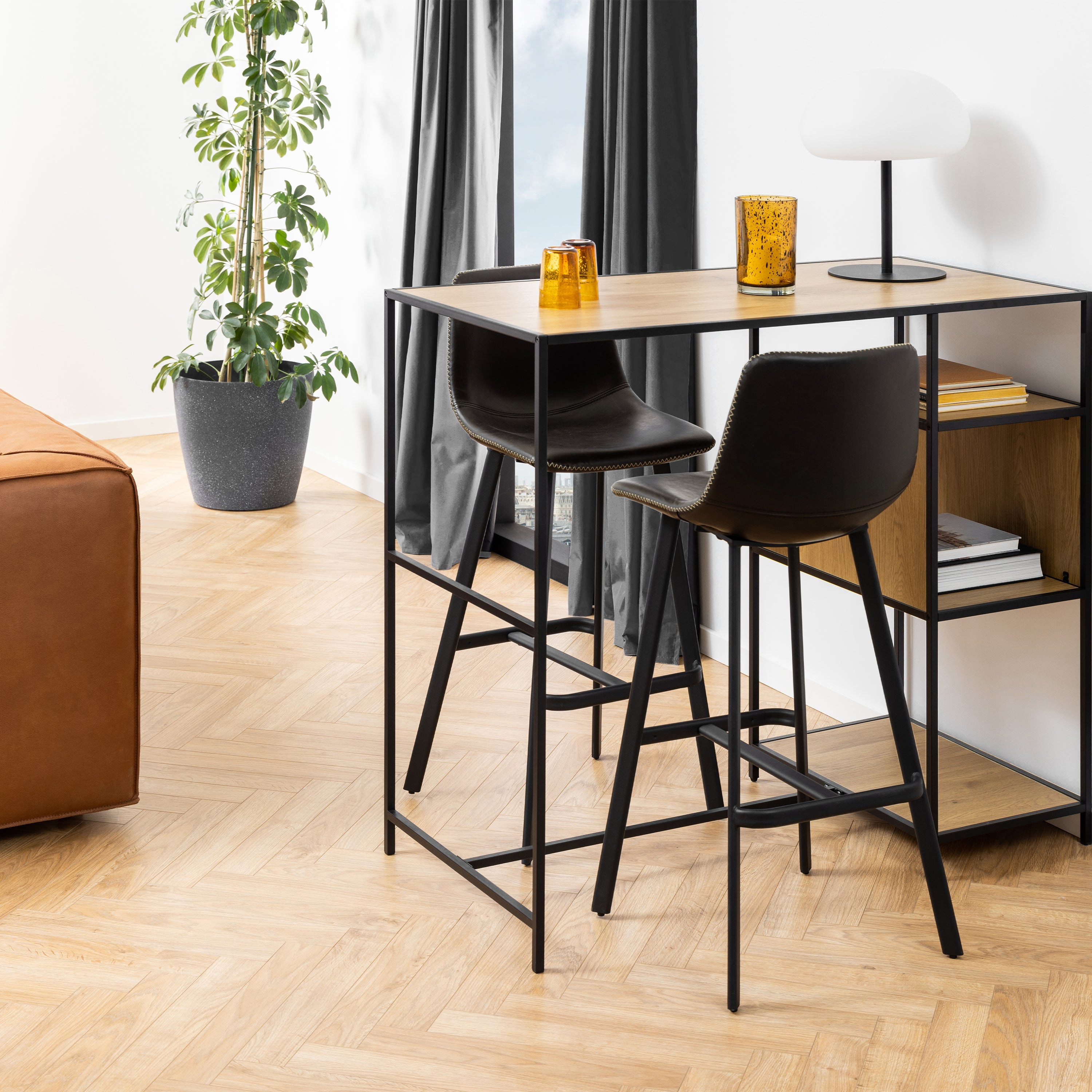 I_Oregon Bar Chair in Black Set of 2 – FTG, view 5