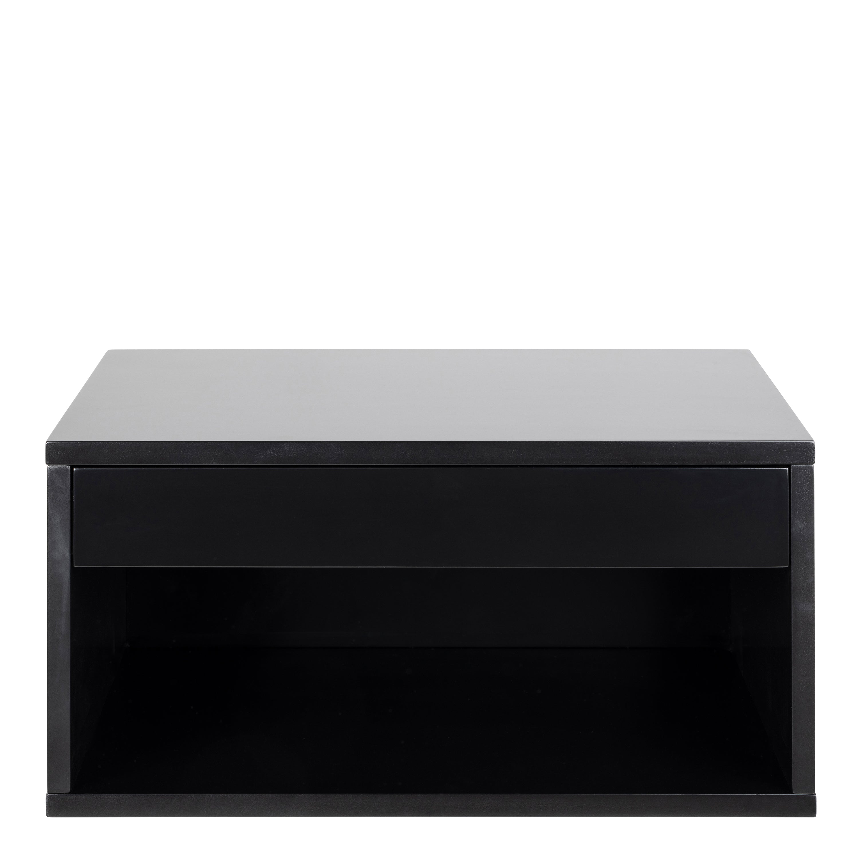 Cholet Square Bedside Table with 1 Drawer in Black – FTG, view 2