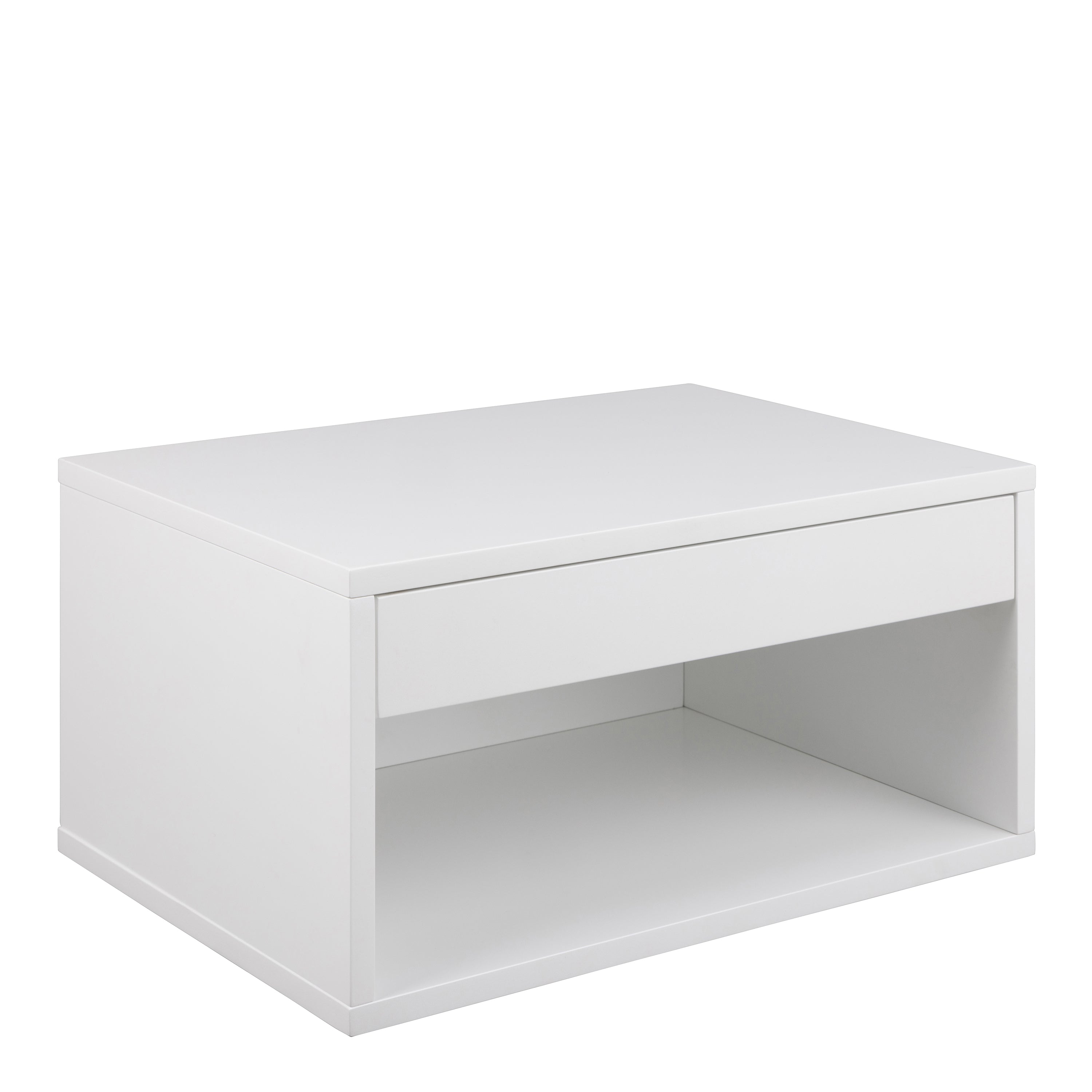 Cholet Square Bedside Table with 1 Drawer in White – FTG