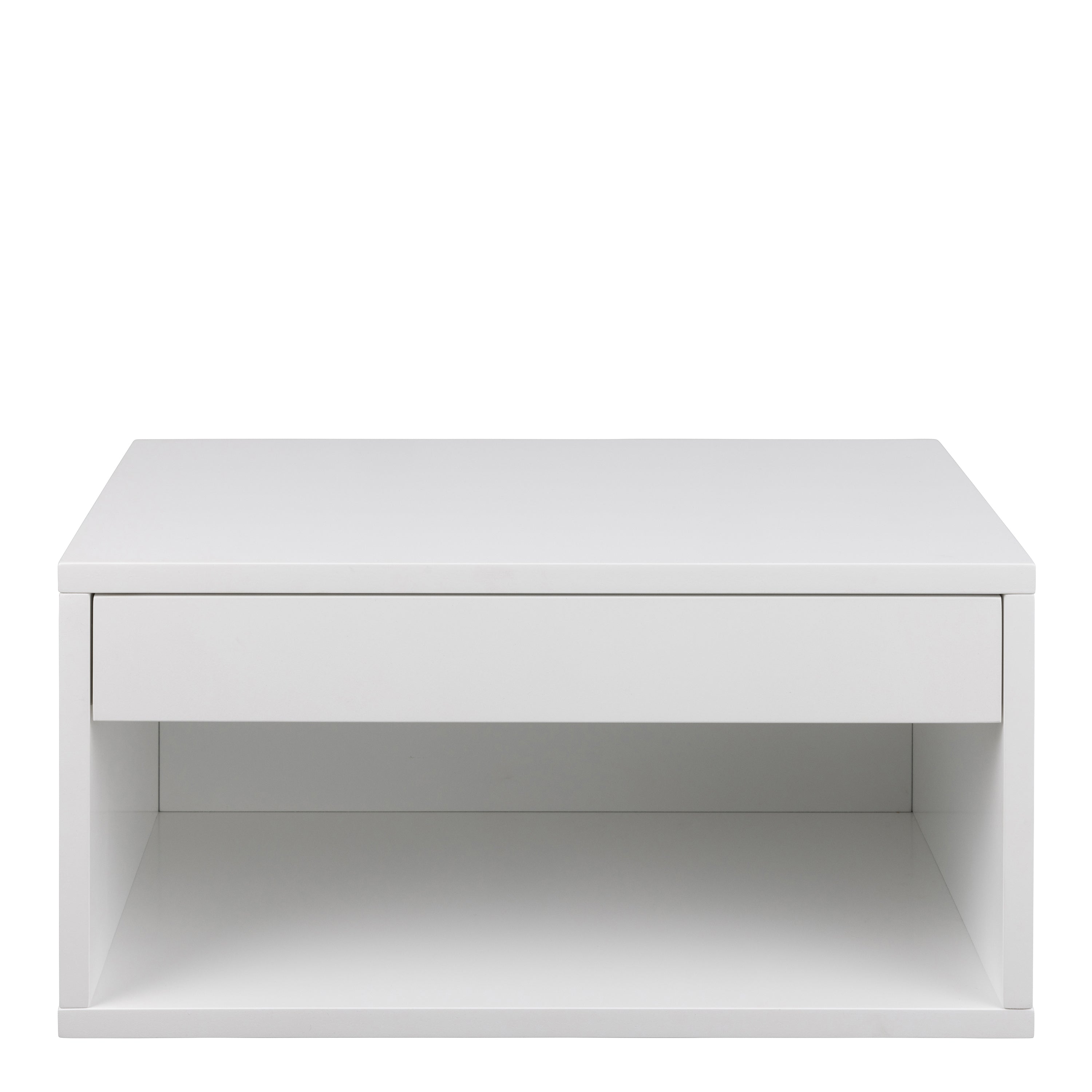Cholet Square Bedside Table with 1 Drawer in White – FTG, view 2