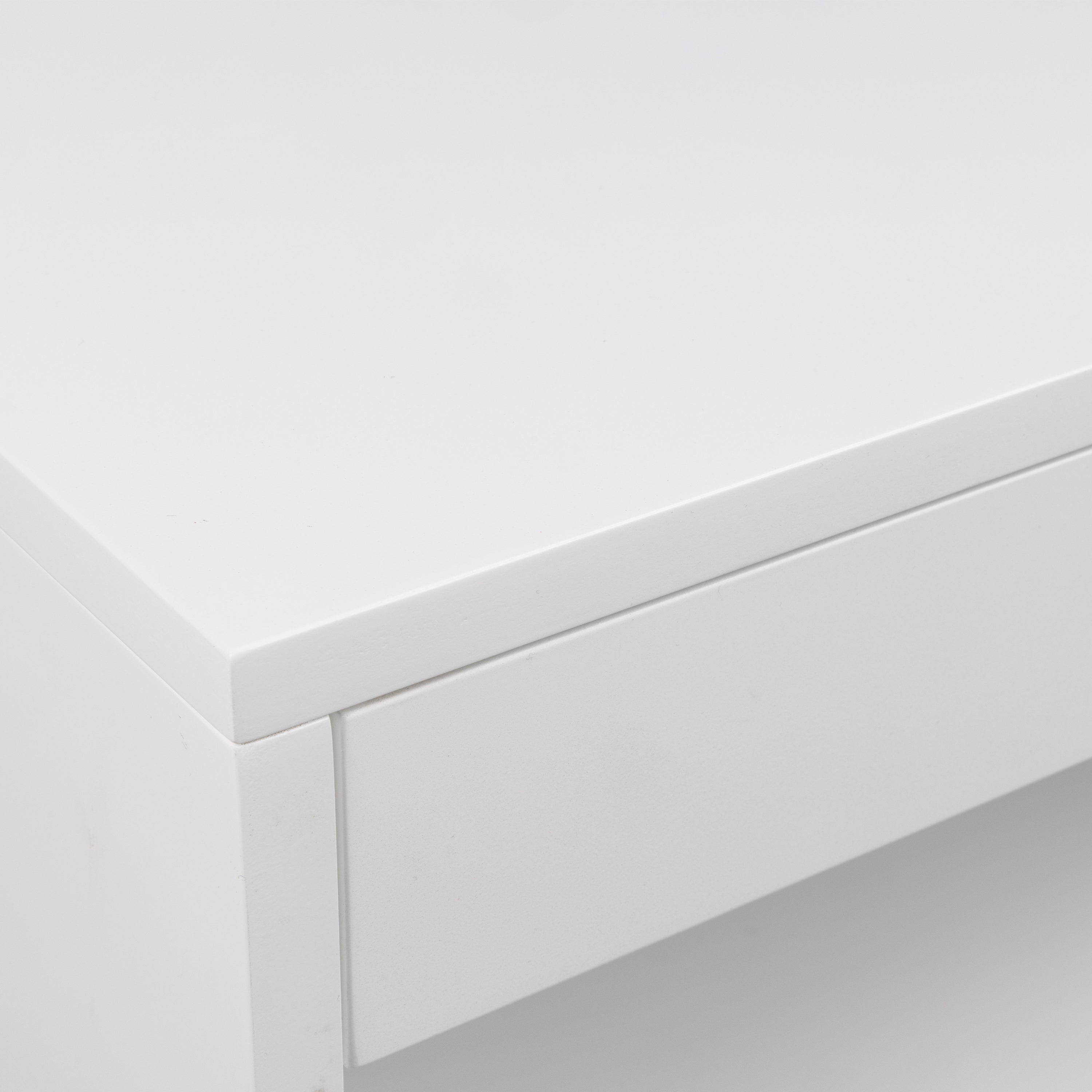 Cholet Square Bedside Table with 1 Drawer in White – FTG, view 5