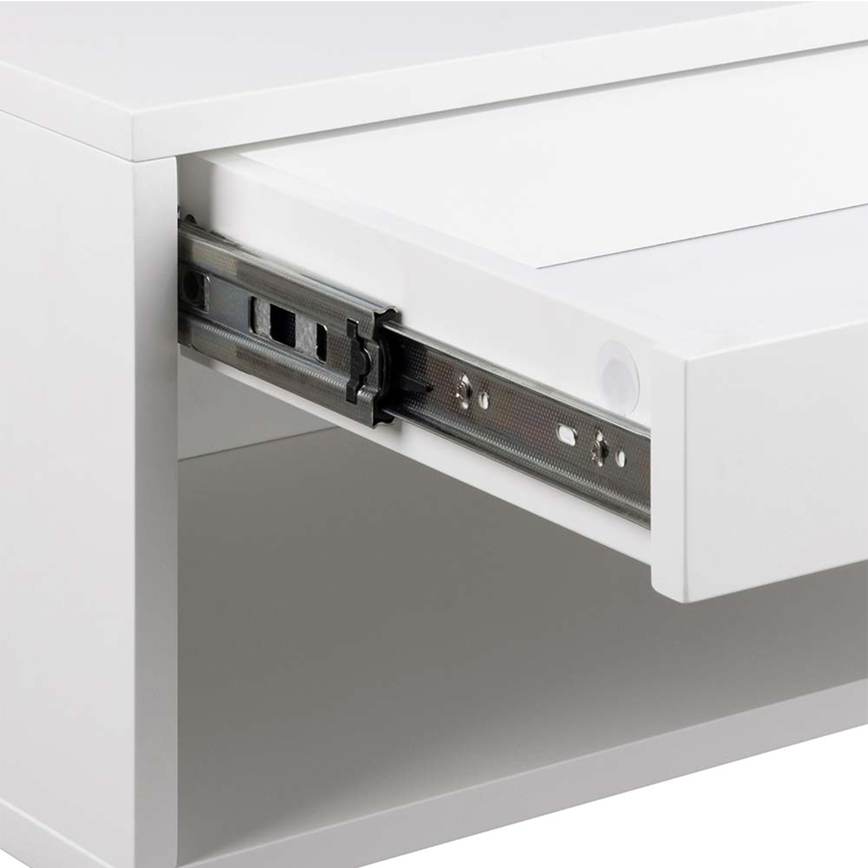 Cholet Square Bedside Table with 1 Drawer in White – FTG, view 6