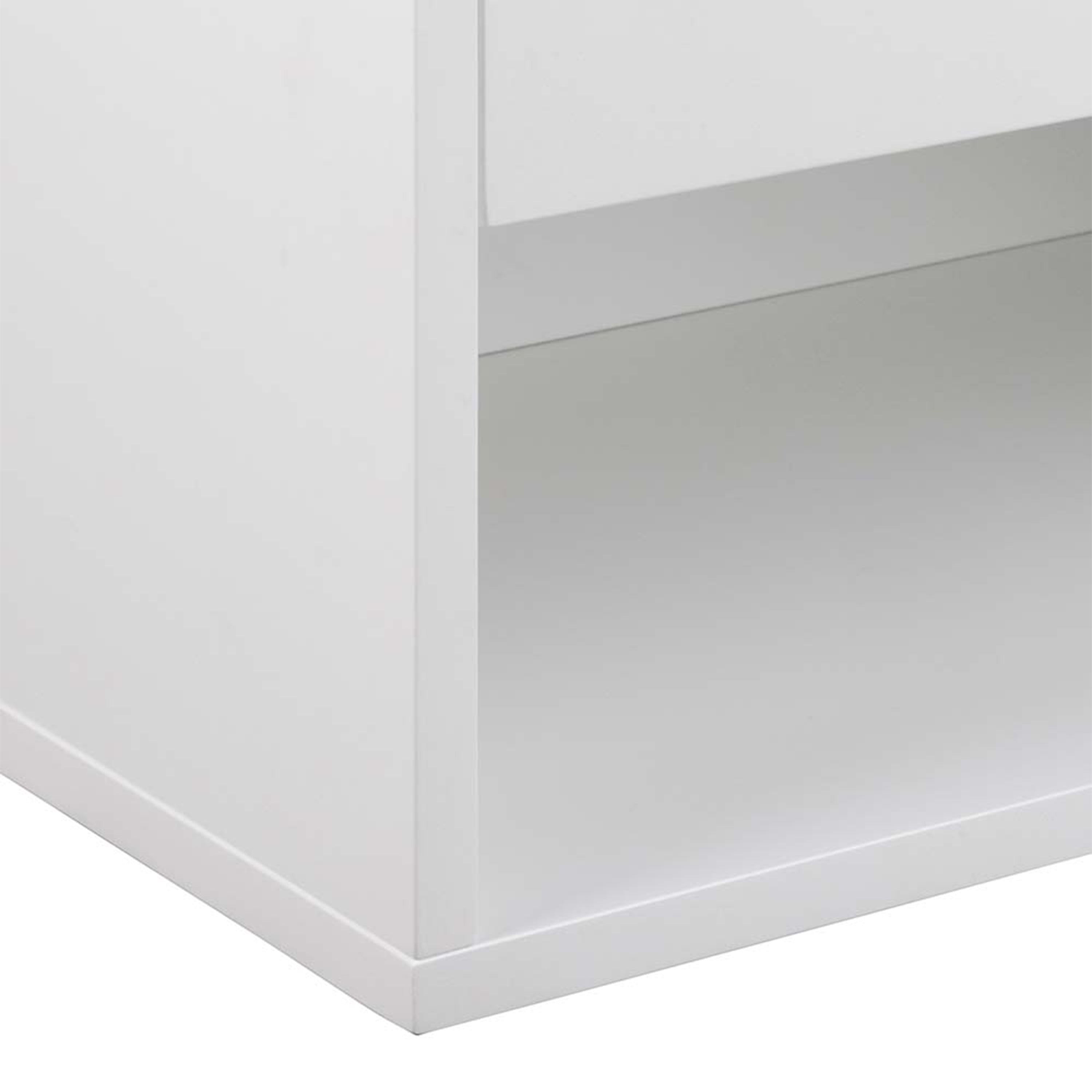 Cholet Square Bedside Table with 1 Drawer in White – FTG, view 7