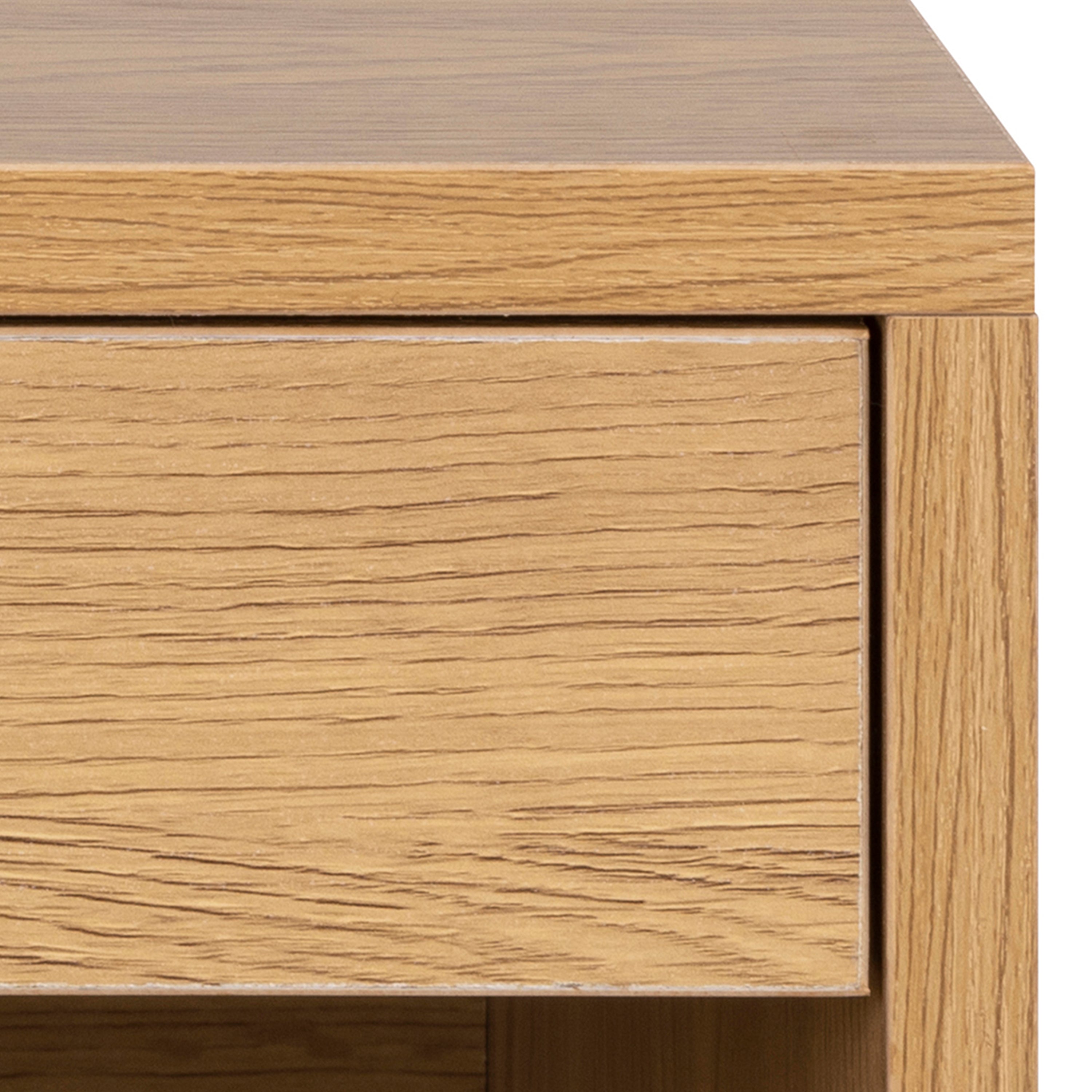 Cholet Square Bedside Table with 1 Drawer in Oak – FTG, view 6