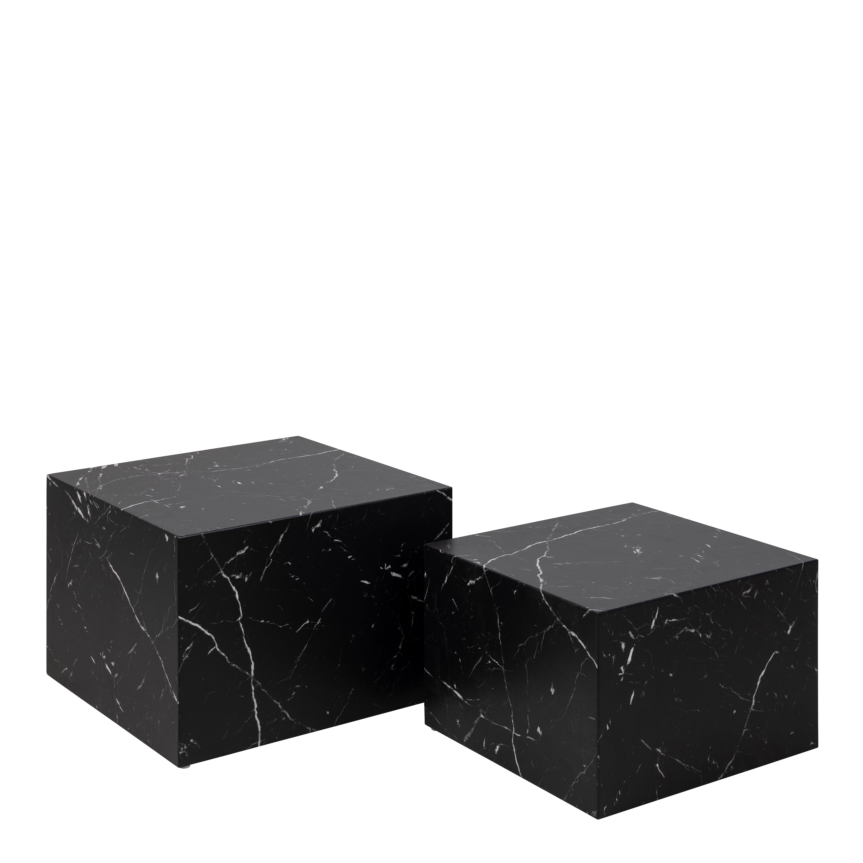 Dice Square Coffee Table Set in Black Marble Marquina – FTG