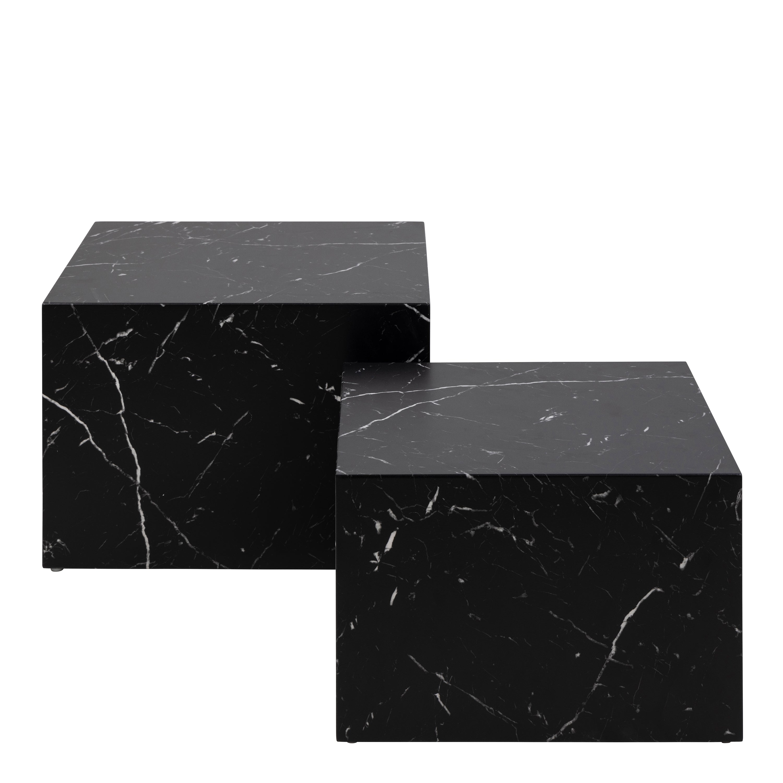 Dice Square Coffee Table Set in Black Marble Marquina – FTG, view 2