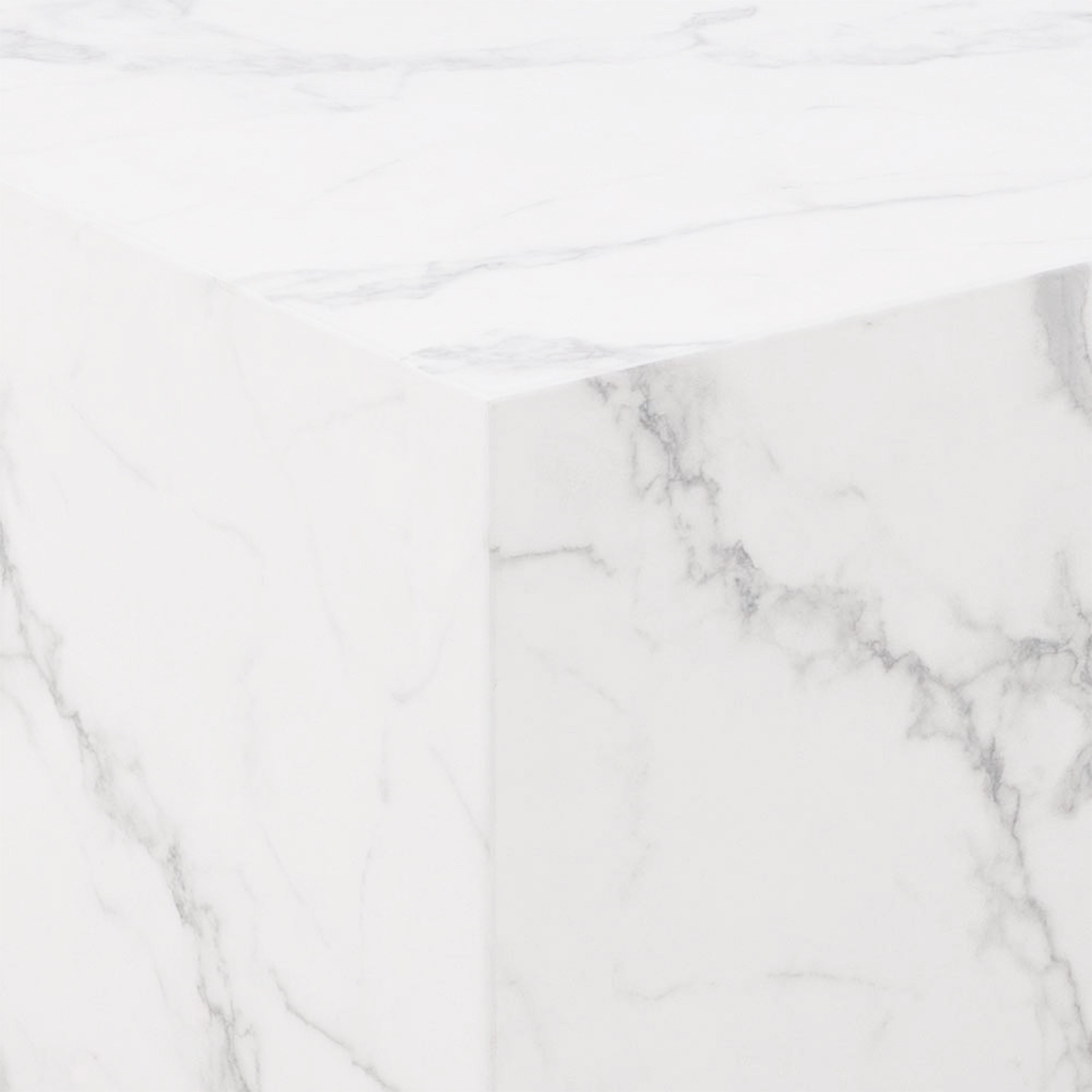 Dice Square Coffee Table Set in White Marble Carrara – FTG, view 6