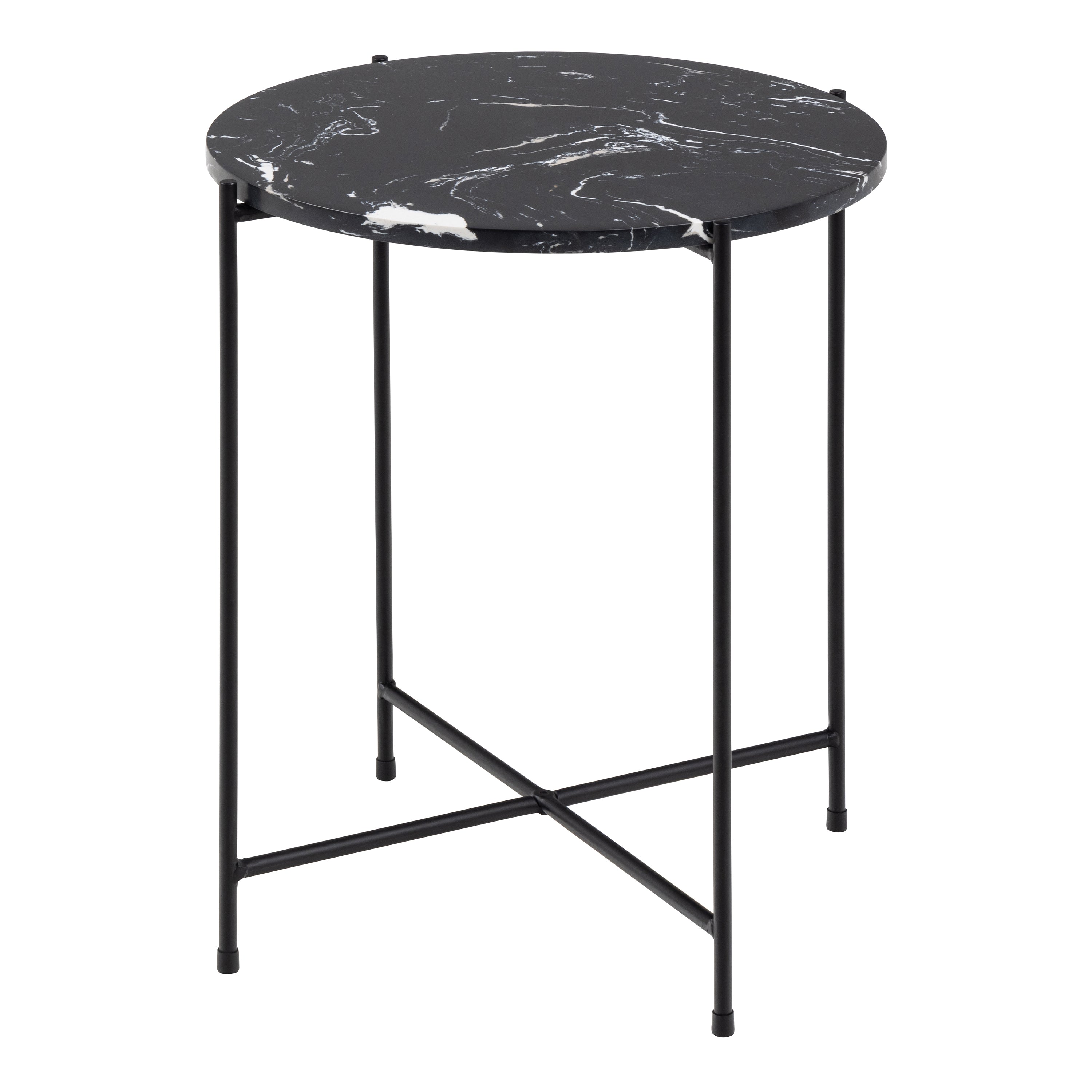 Avila Side Table with Black Polished Marble Stone 42x45cm – FTG