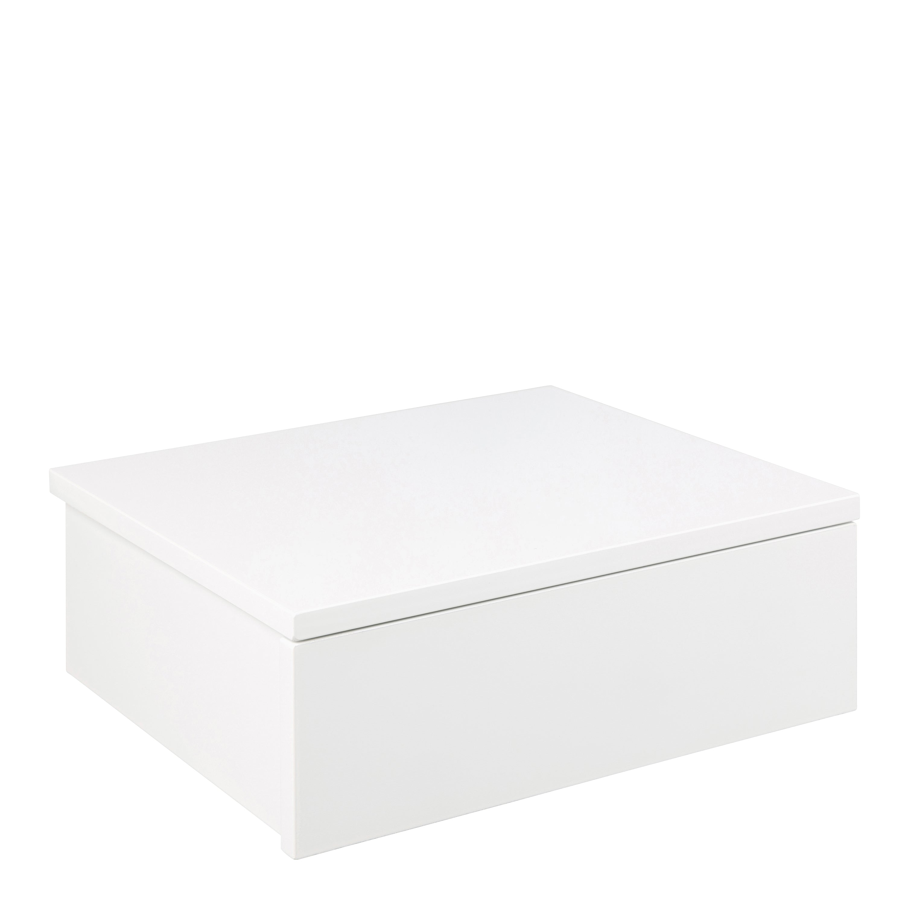 Avignon Square Bedside Table with 1 Drawer in White – FTG