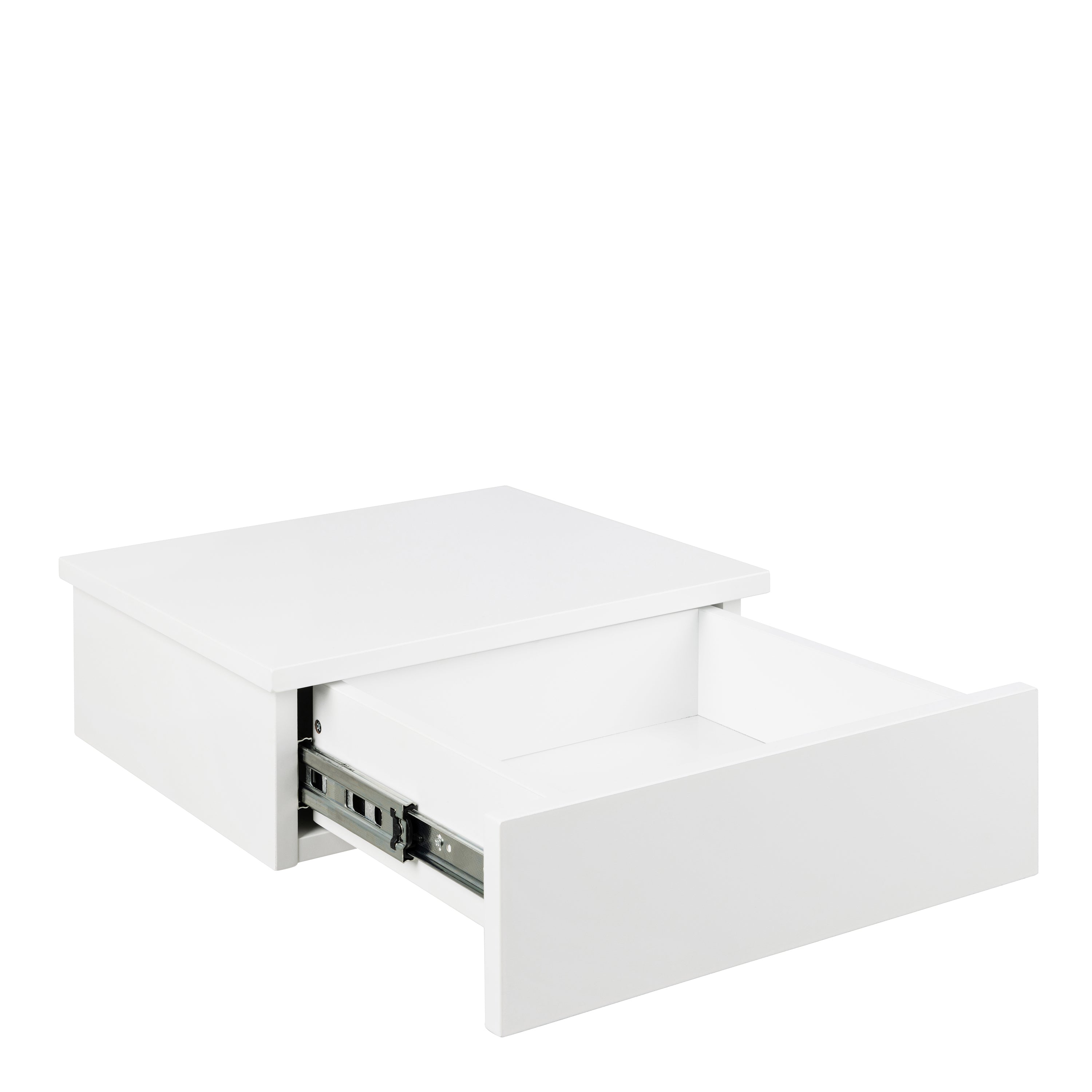 Avignon Square Bedside Table with 1 Drawer in White – FTG, view 3