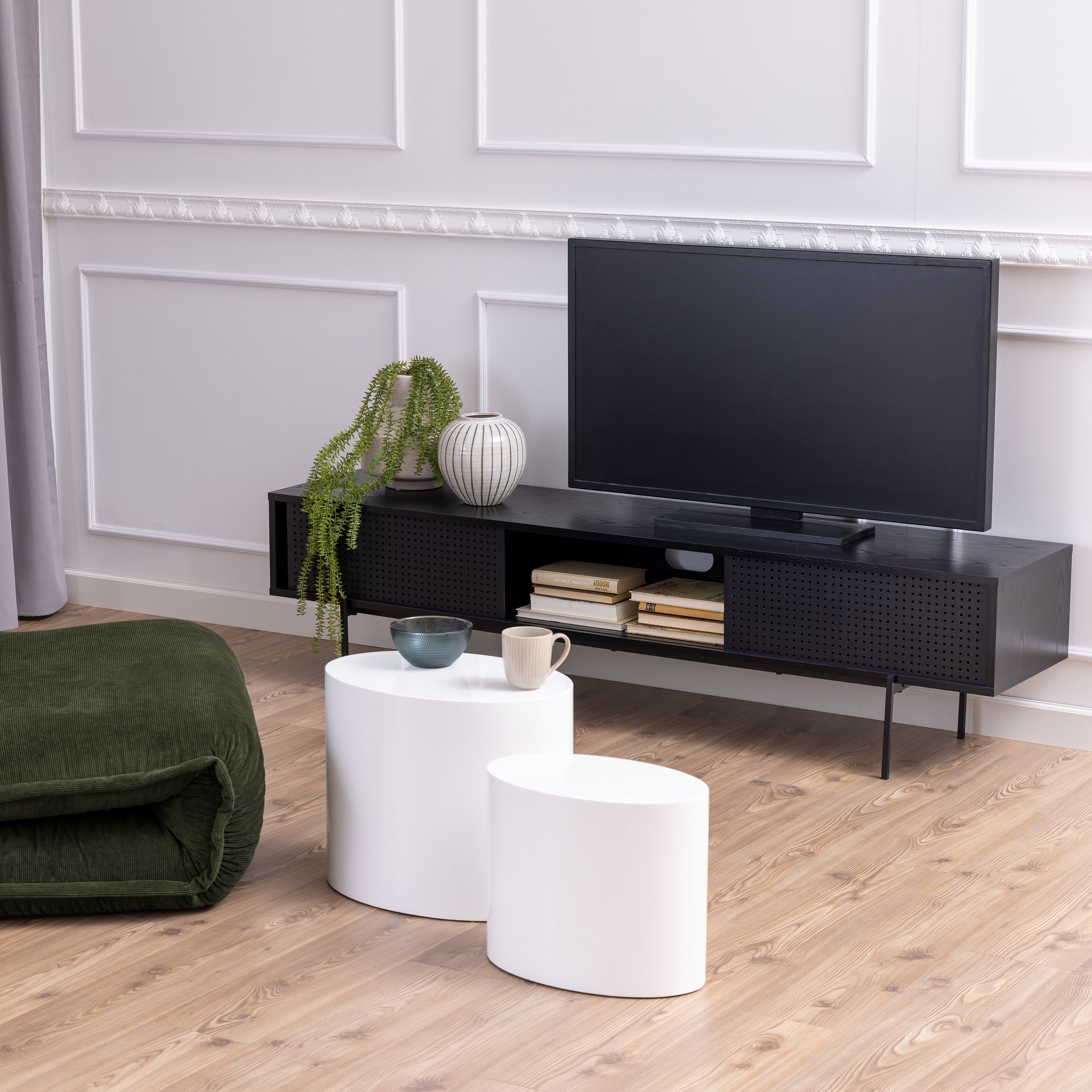Angus TV Unit in Black – FTG, view 5