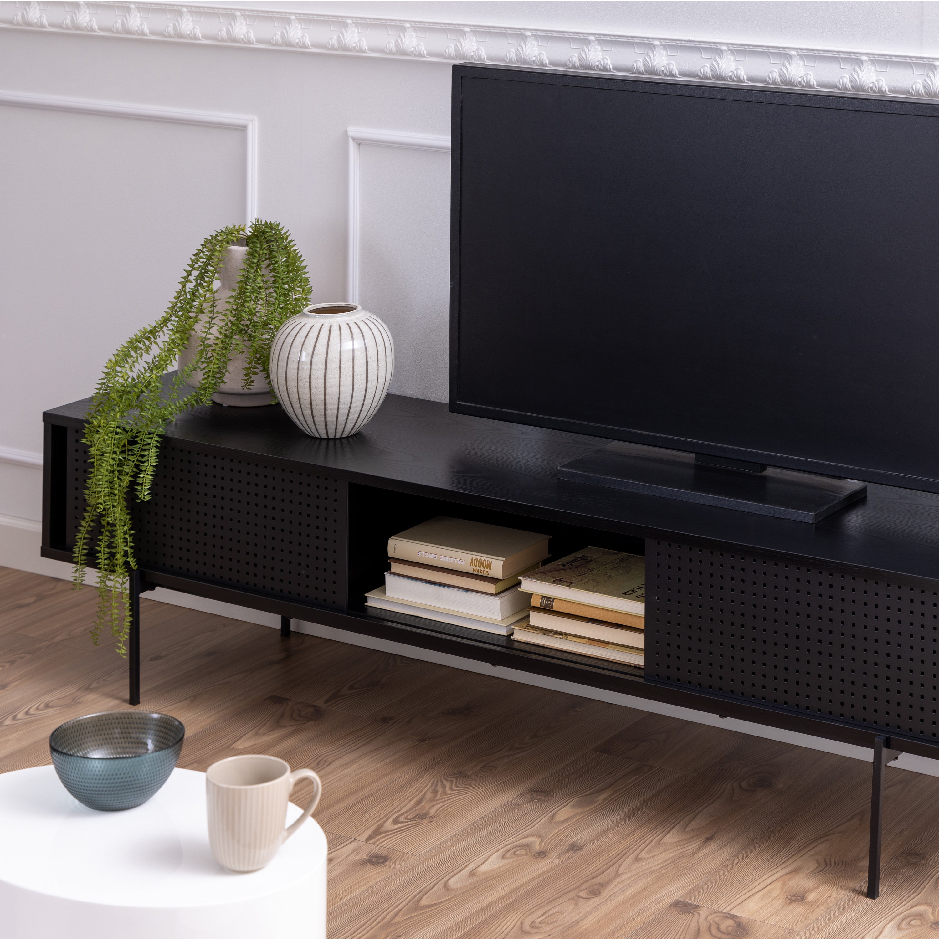 Angus TV Unit in Black – FTG, view 6