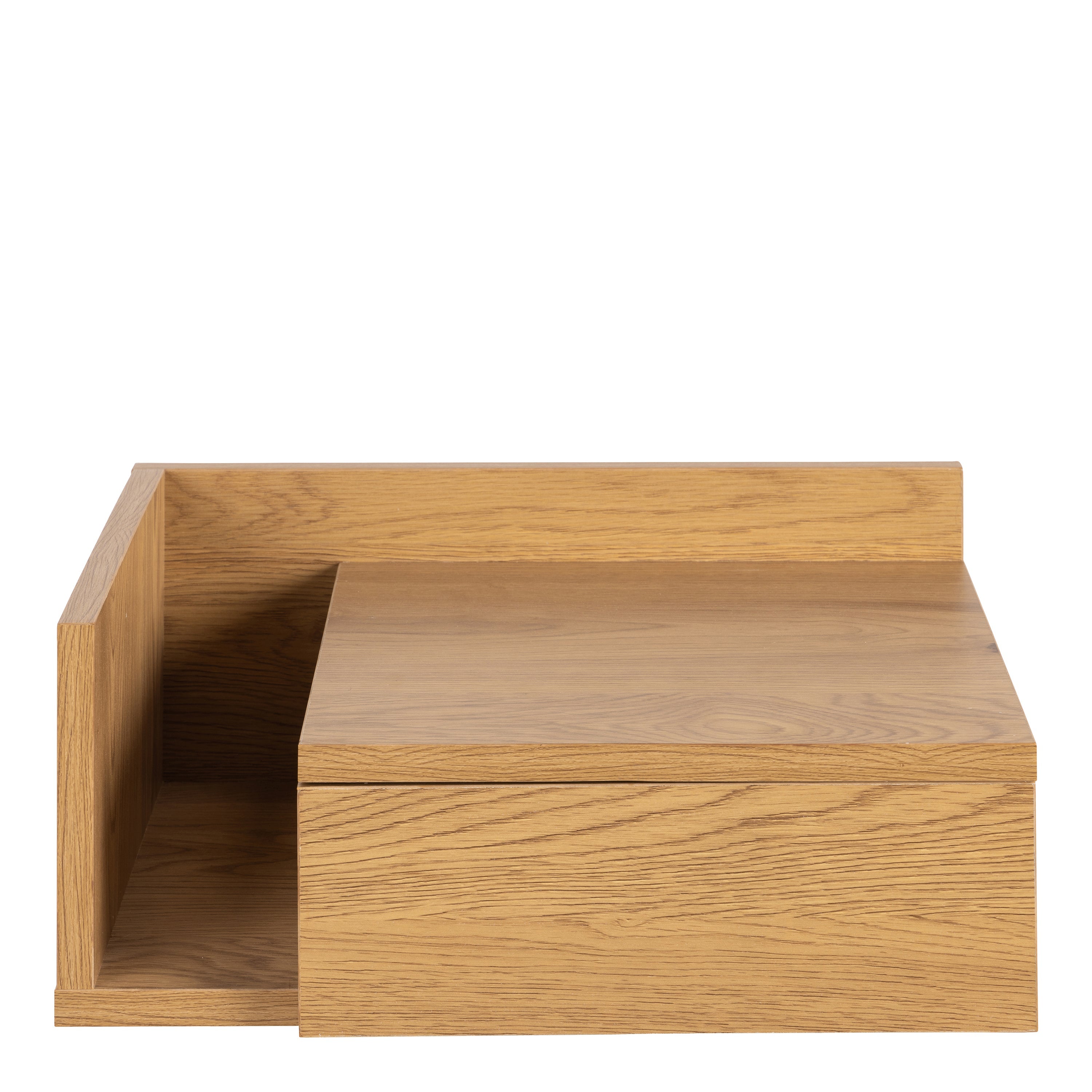 Ashlan Square Bedside Table with 1 Drawers in Oak – FTG, view 2
