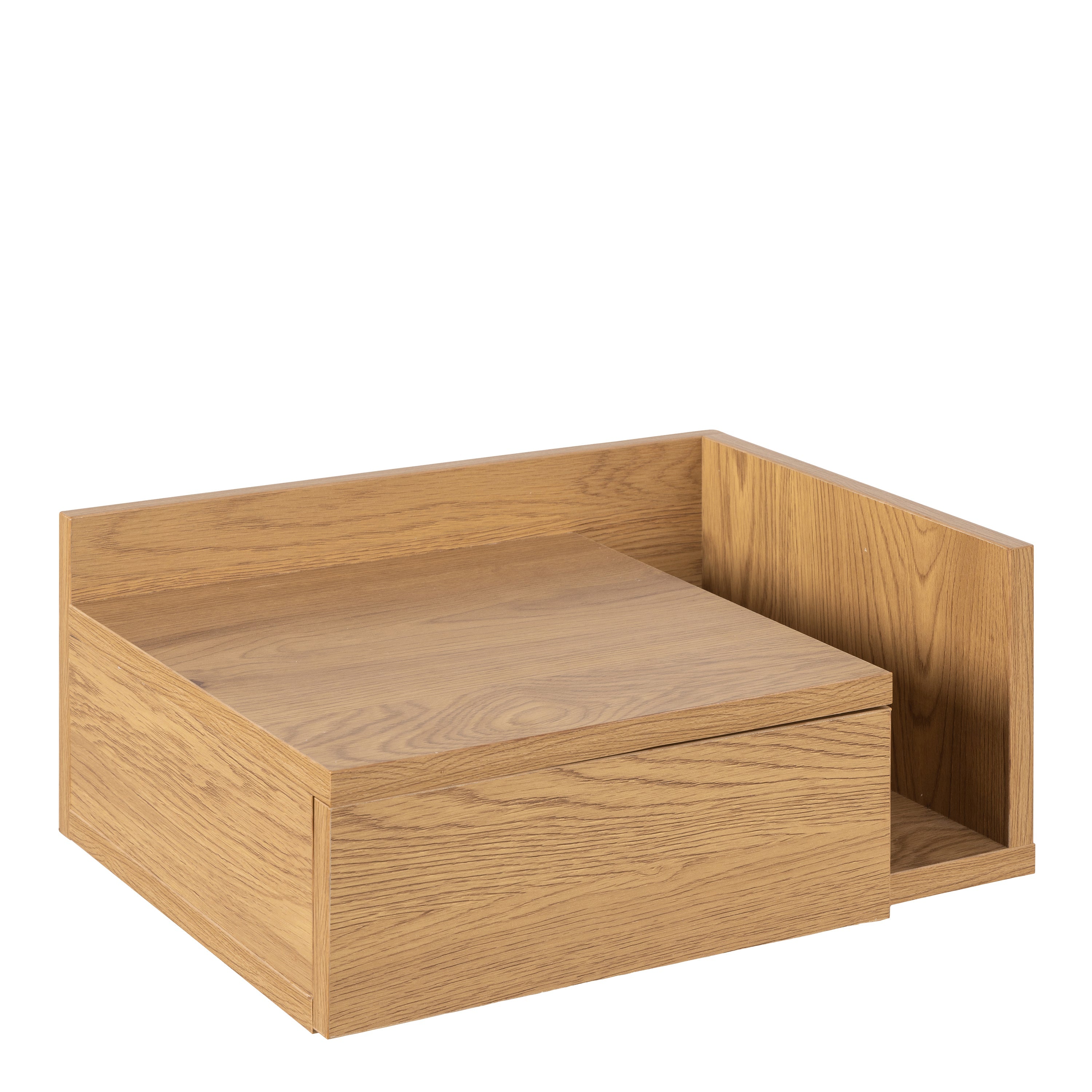 Ashlan Square Bedside Table with 1 Drawers in Oak – FTG, view 4