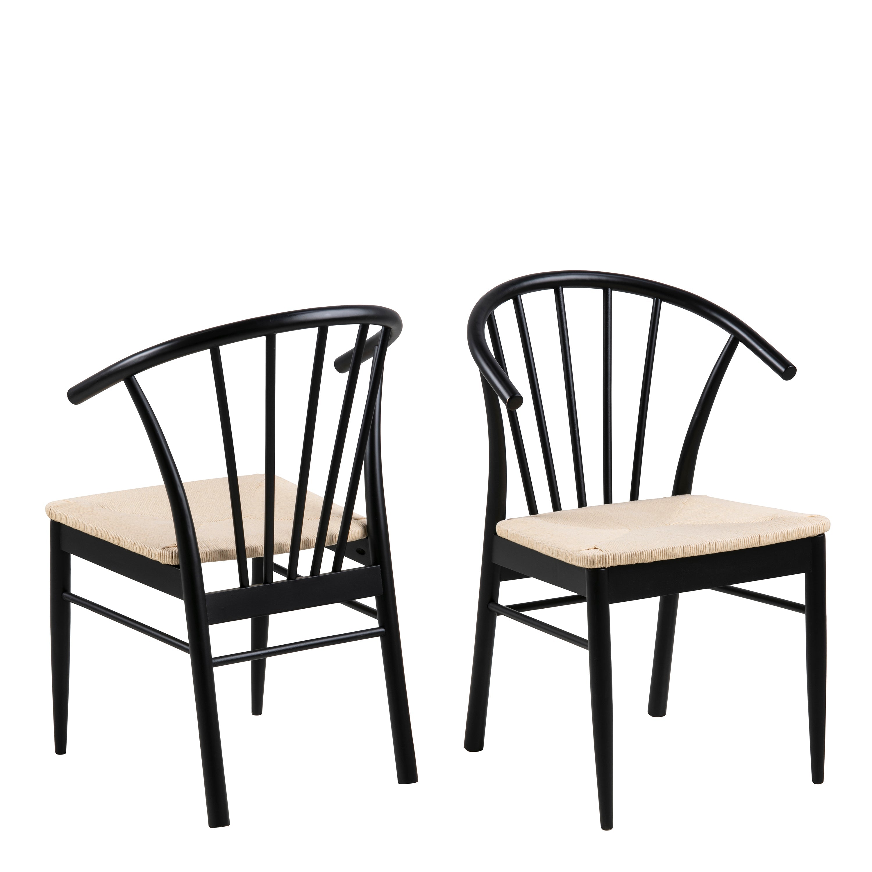 Cassandra Dining Chair with Armrest in Black Set of 2 – FTG