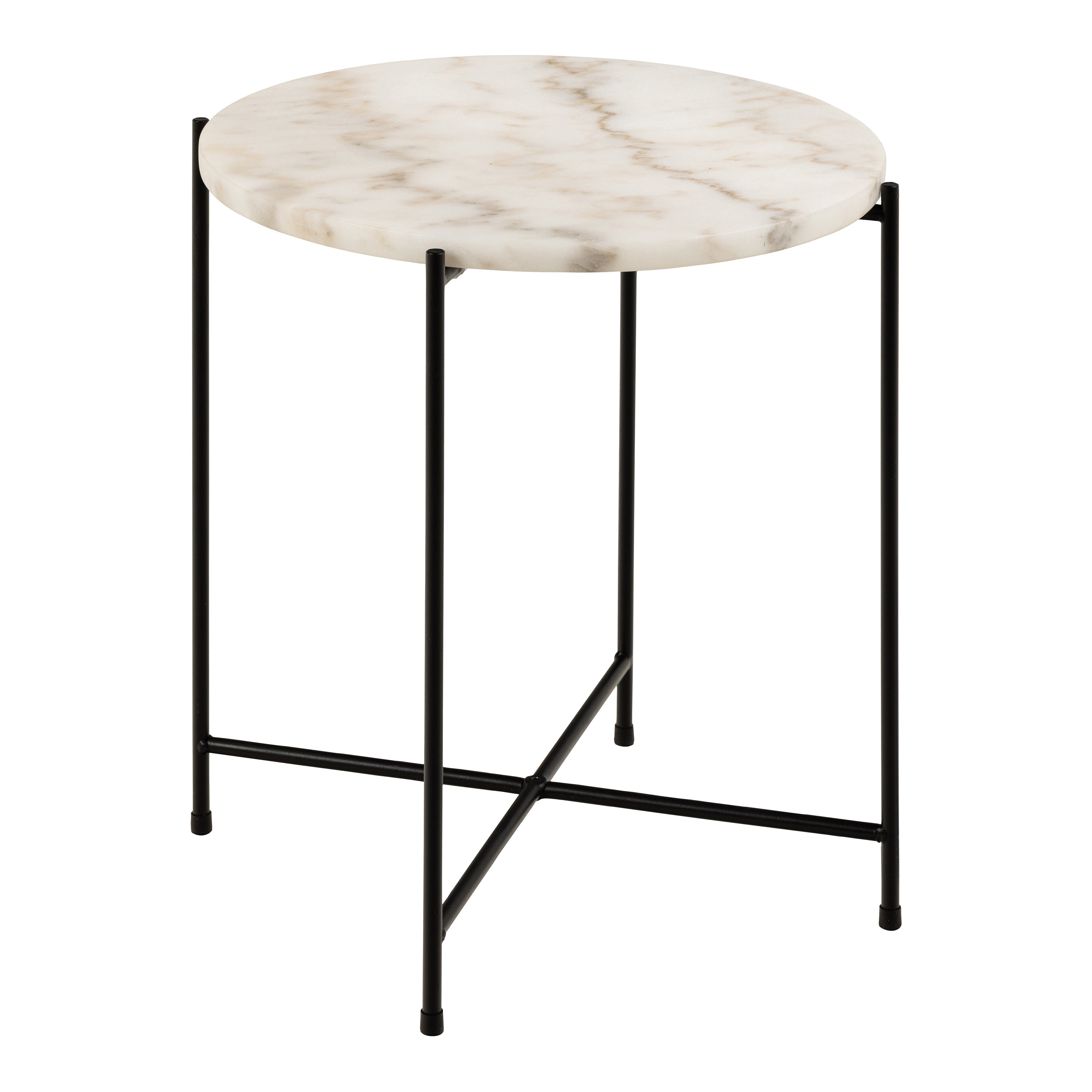 Avila Side Table with White Marble Top 42x45cm – FTG