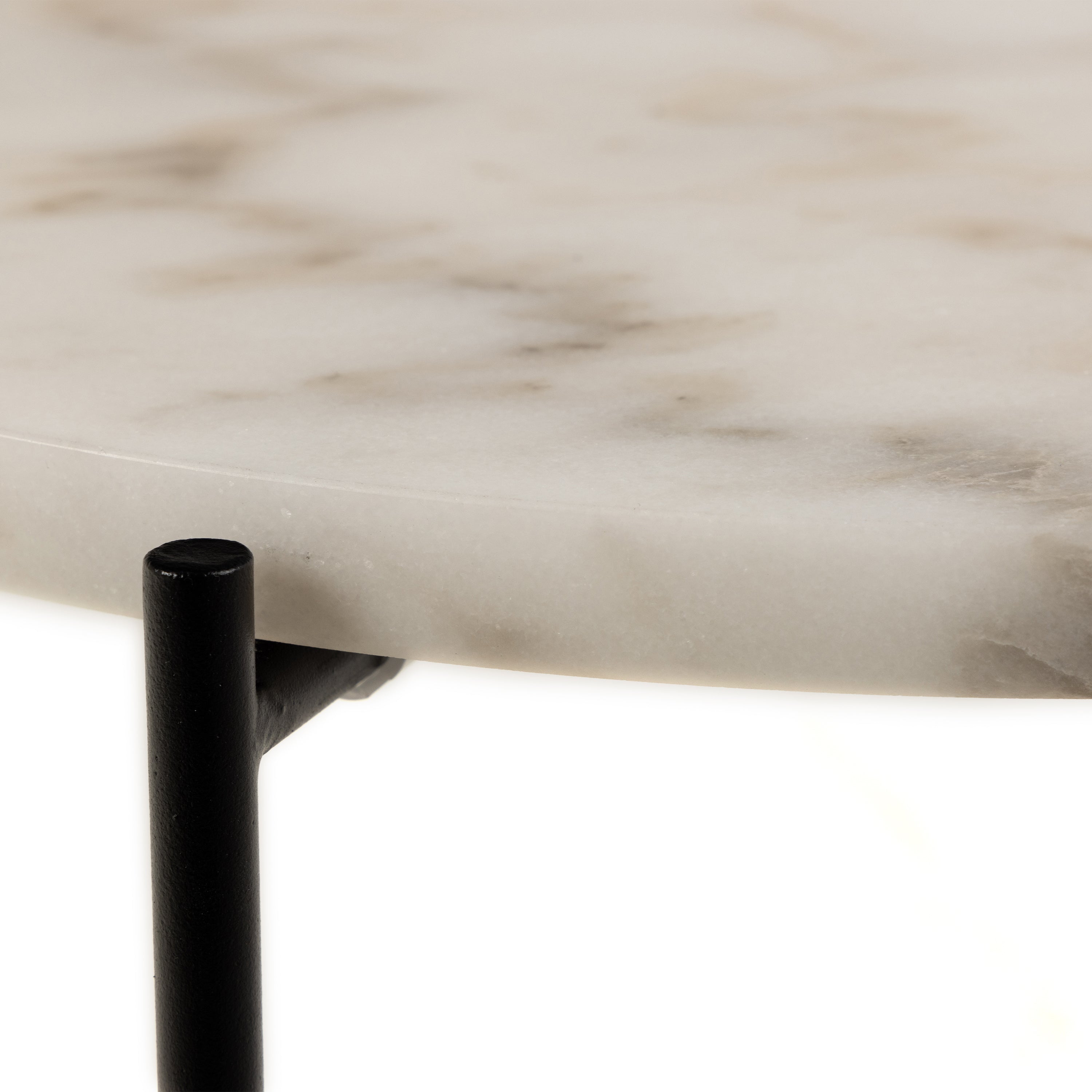 Avila Side Table with White Marble Top 42x45cm – FTG, view 6