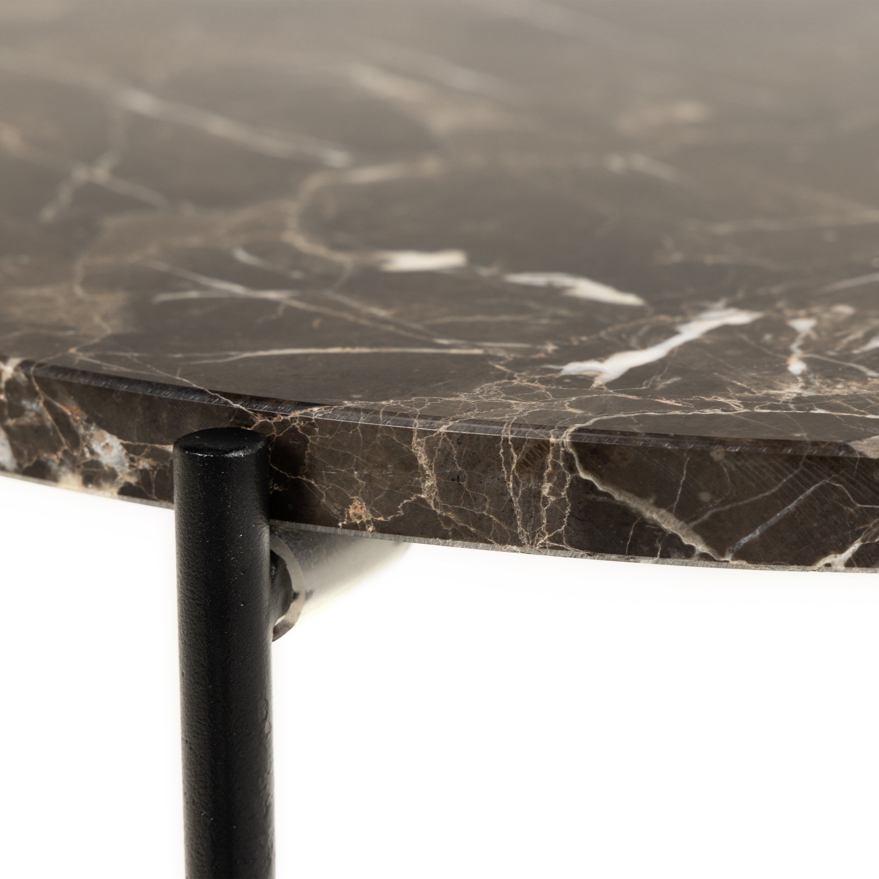 Avila Side Table with Brown Marble Top 42x45cm – FTG, view 8