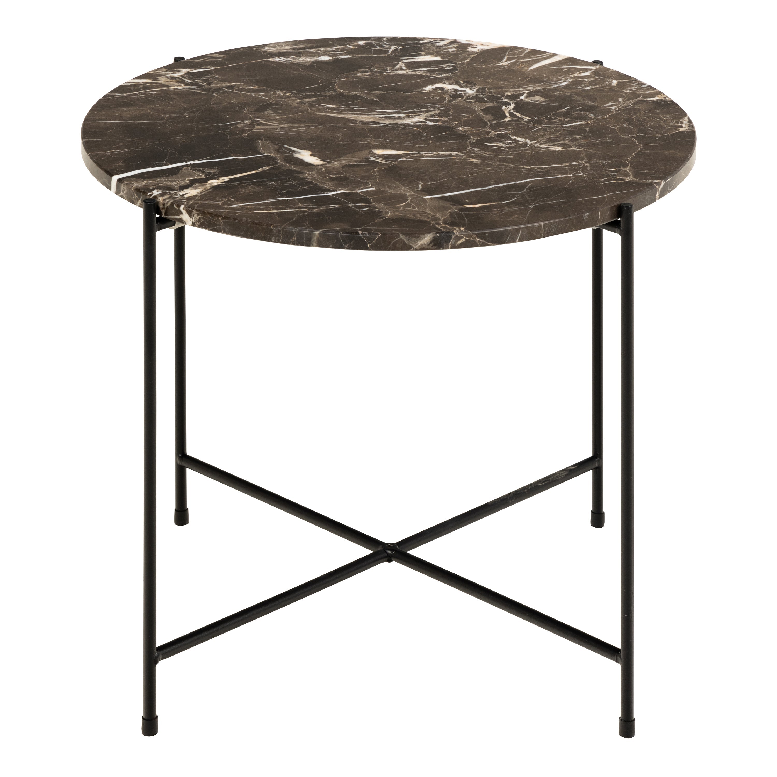 Avila Side Table with Brown Marble Top 52x40cm – FTG, view 2