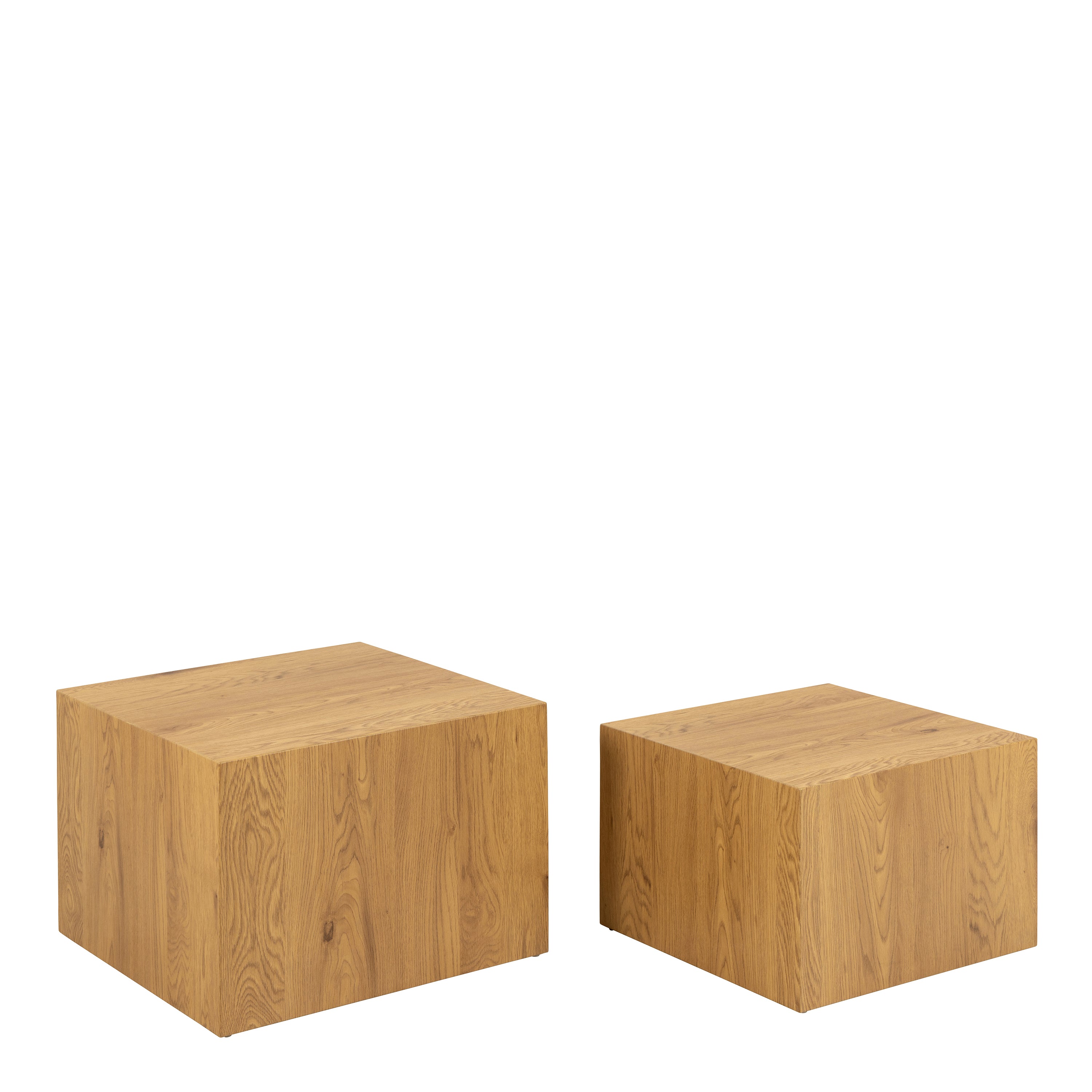 Dice Square Coffee Table Set in Oak Effect – FTG