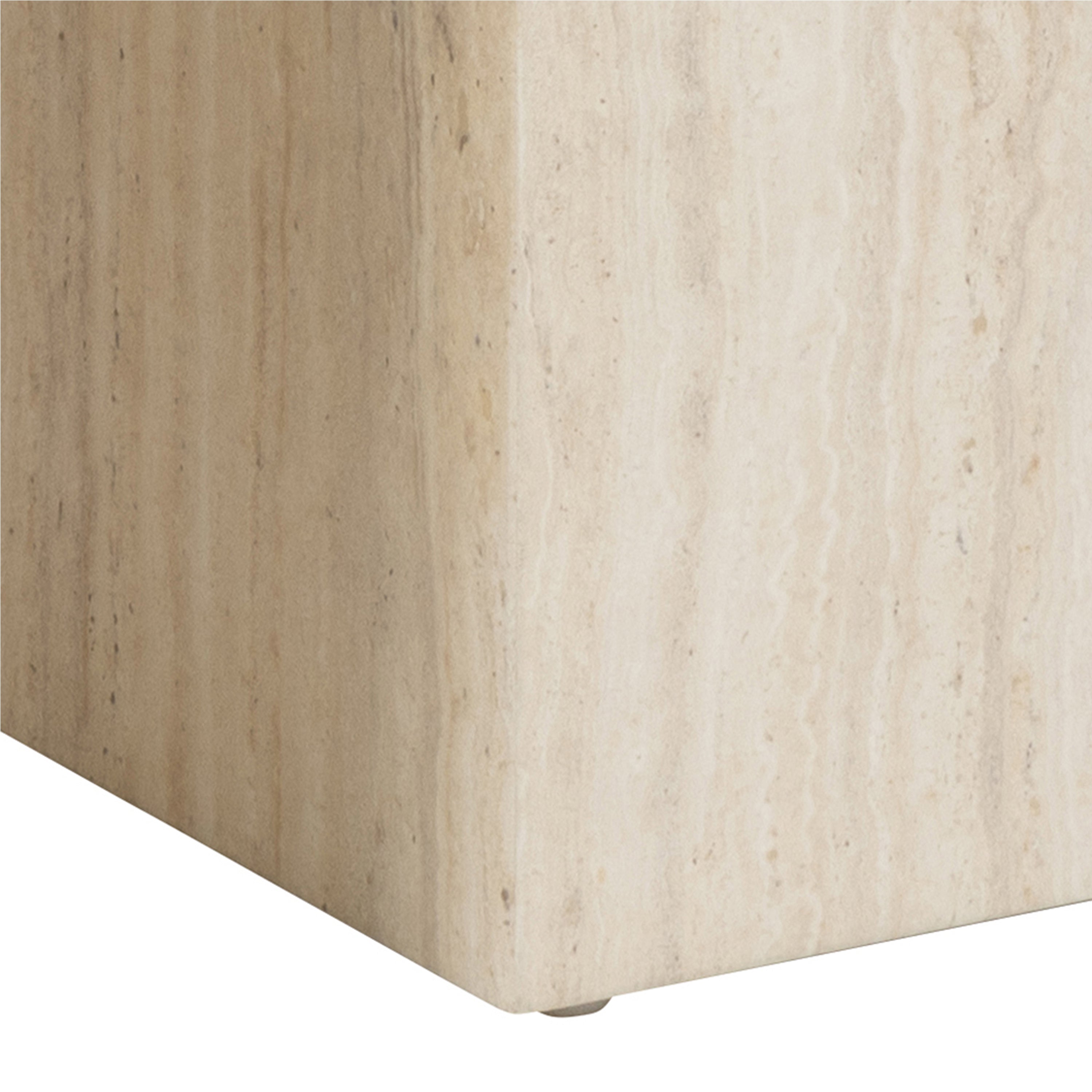Dice Square Coffee Table Set in Light Travertine Effect – FTG, view 8
