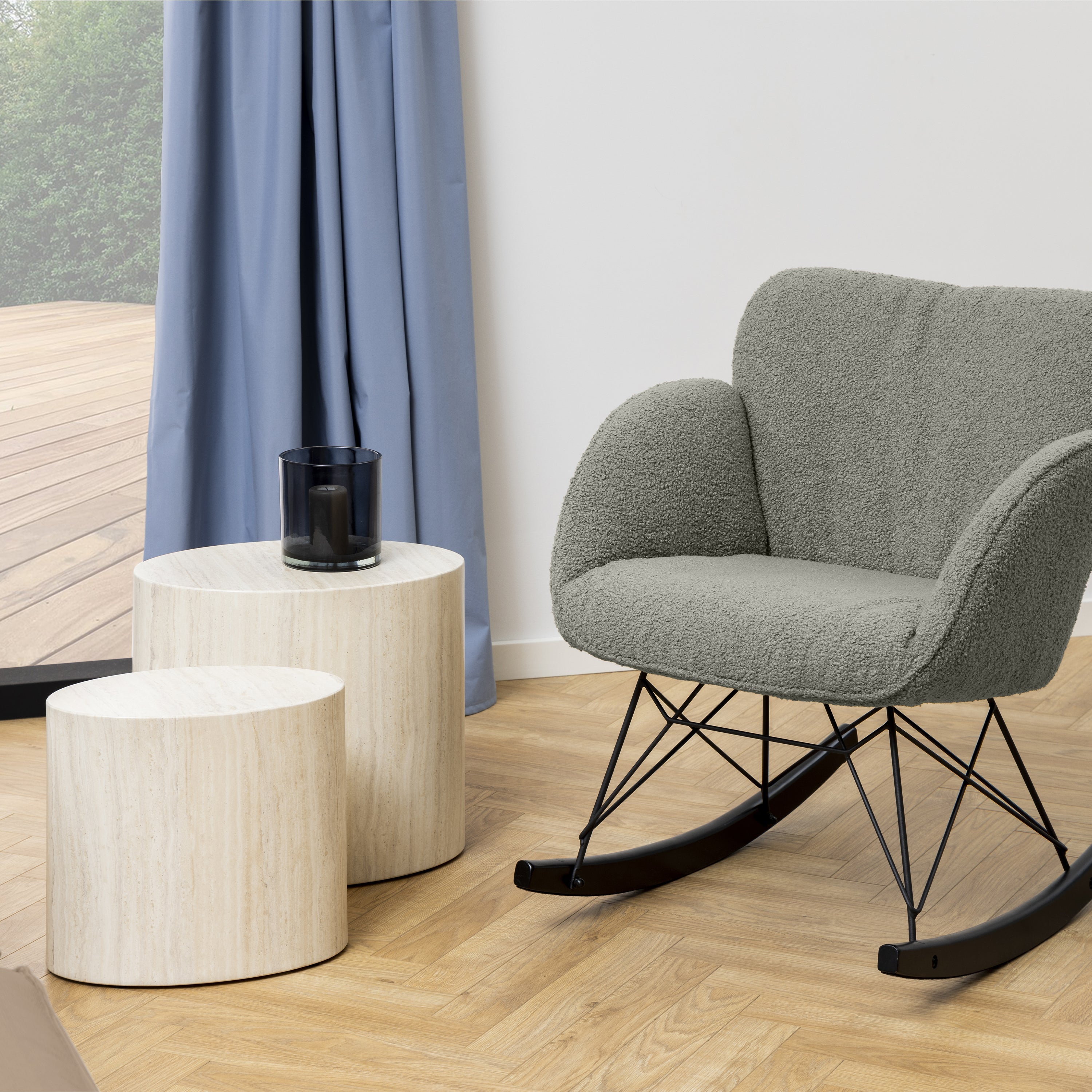 Mice Oval Coffee Table Set in Light Oak – FTG, view 3