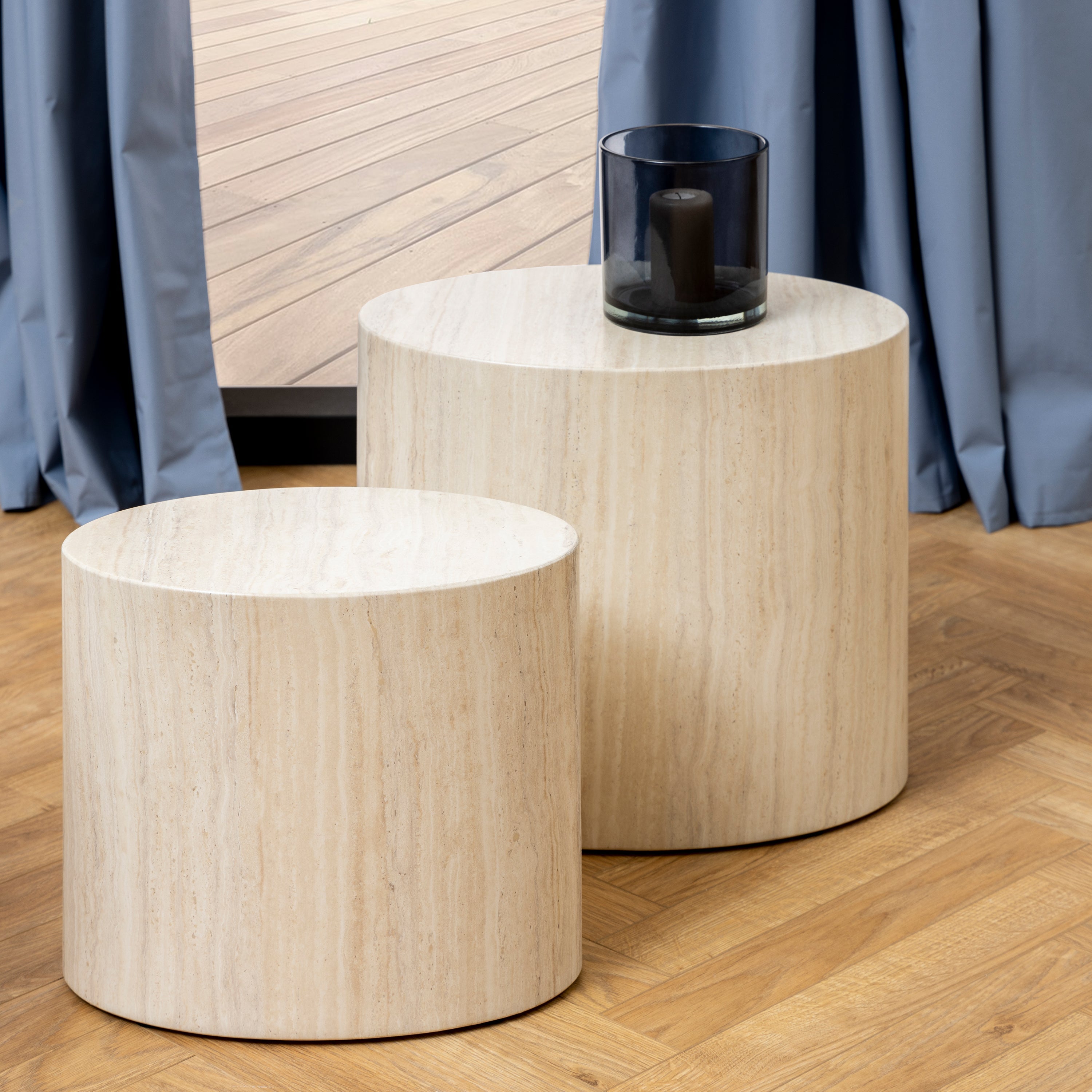 Mice Oval Coffee Table Set in Light Oak – FTG, view 4