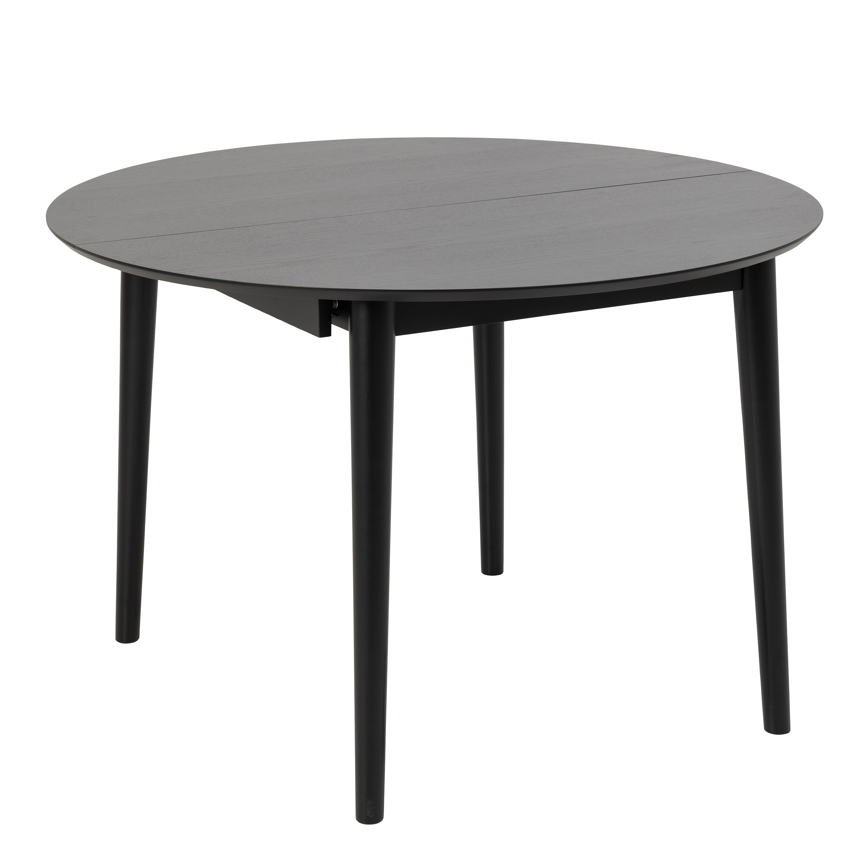Montreux Round Extending Dining Table in Black 115-154 cm Included 4 Cassandra Dining Chair with Armrest in Black – FTG…