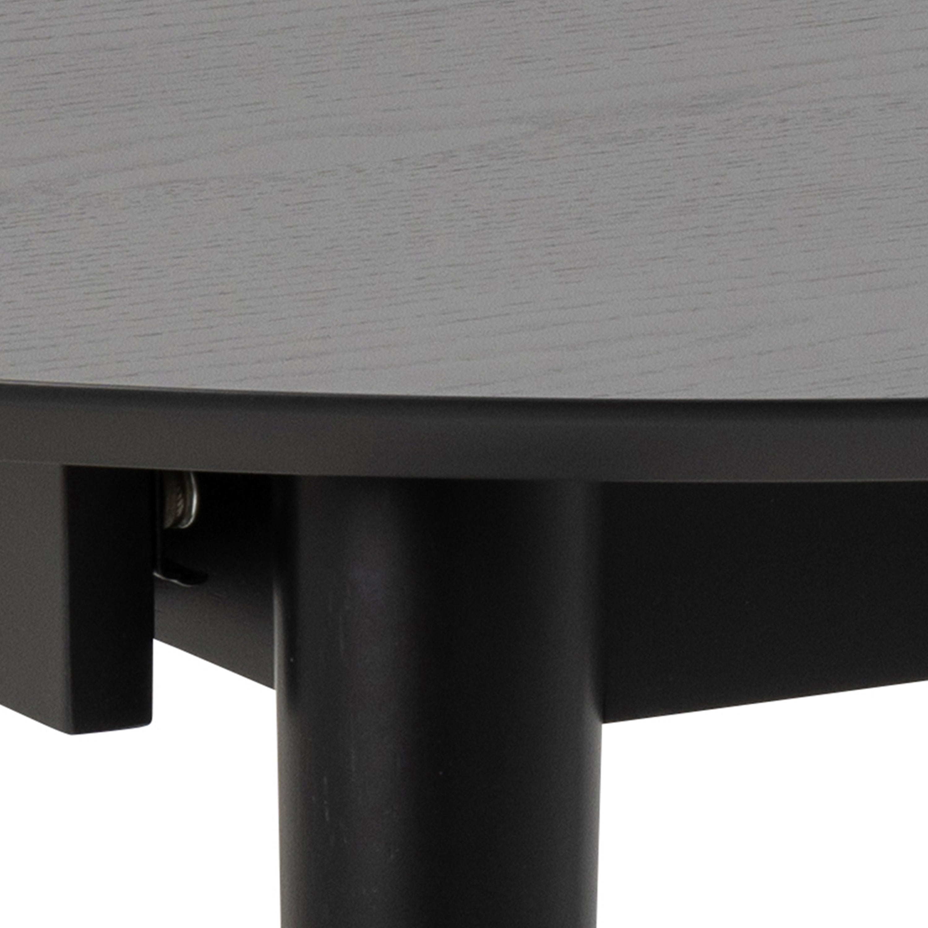 Montreux Round Extending Dining Table in Black 115-154 cm Included 6 Cassandra Dining Chair with Armrest in Black – FTG…