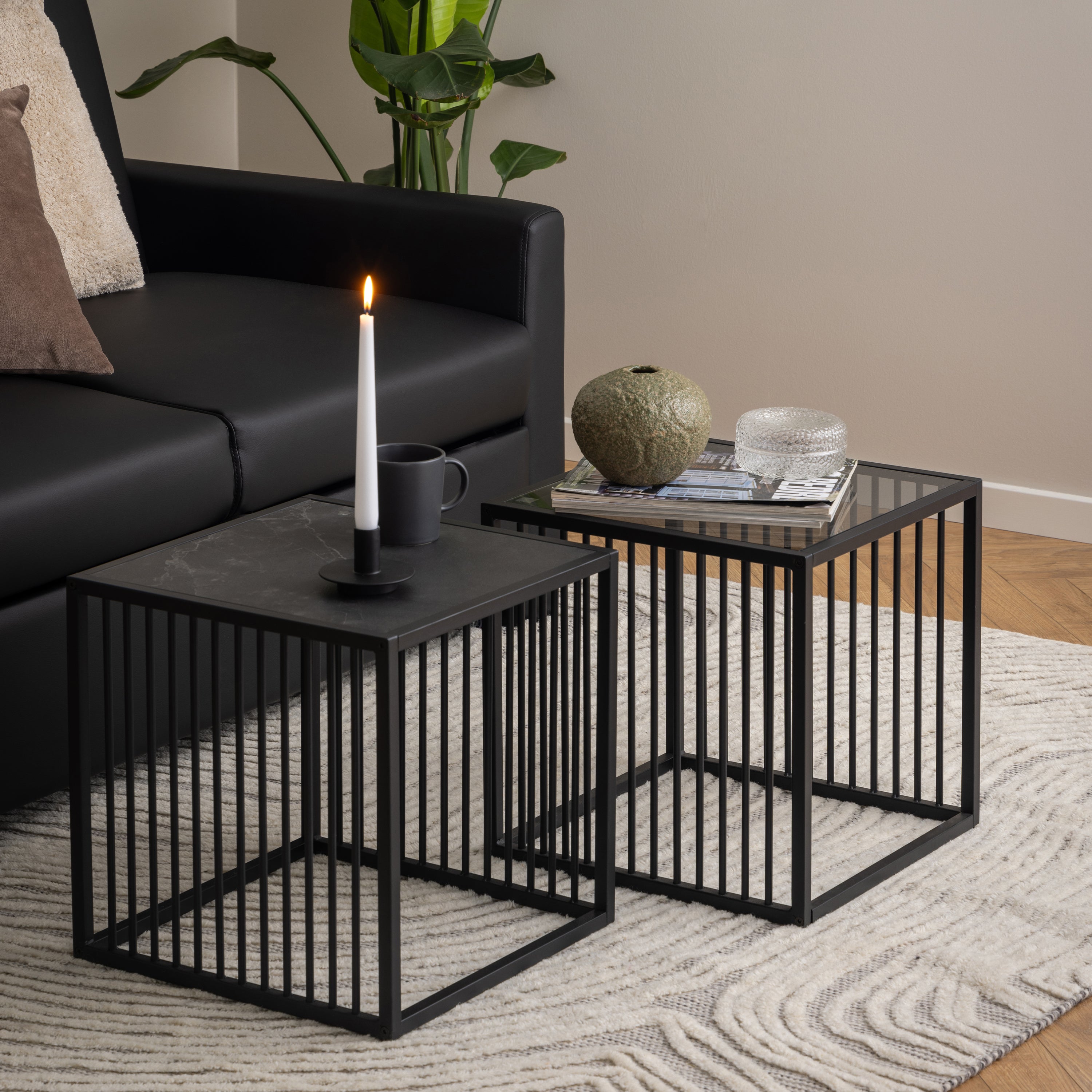 Strington Side Table in Black with Glass Top – FTG, view 6