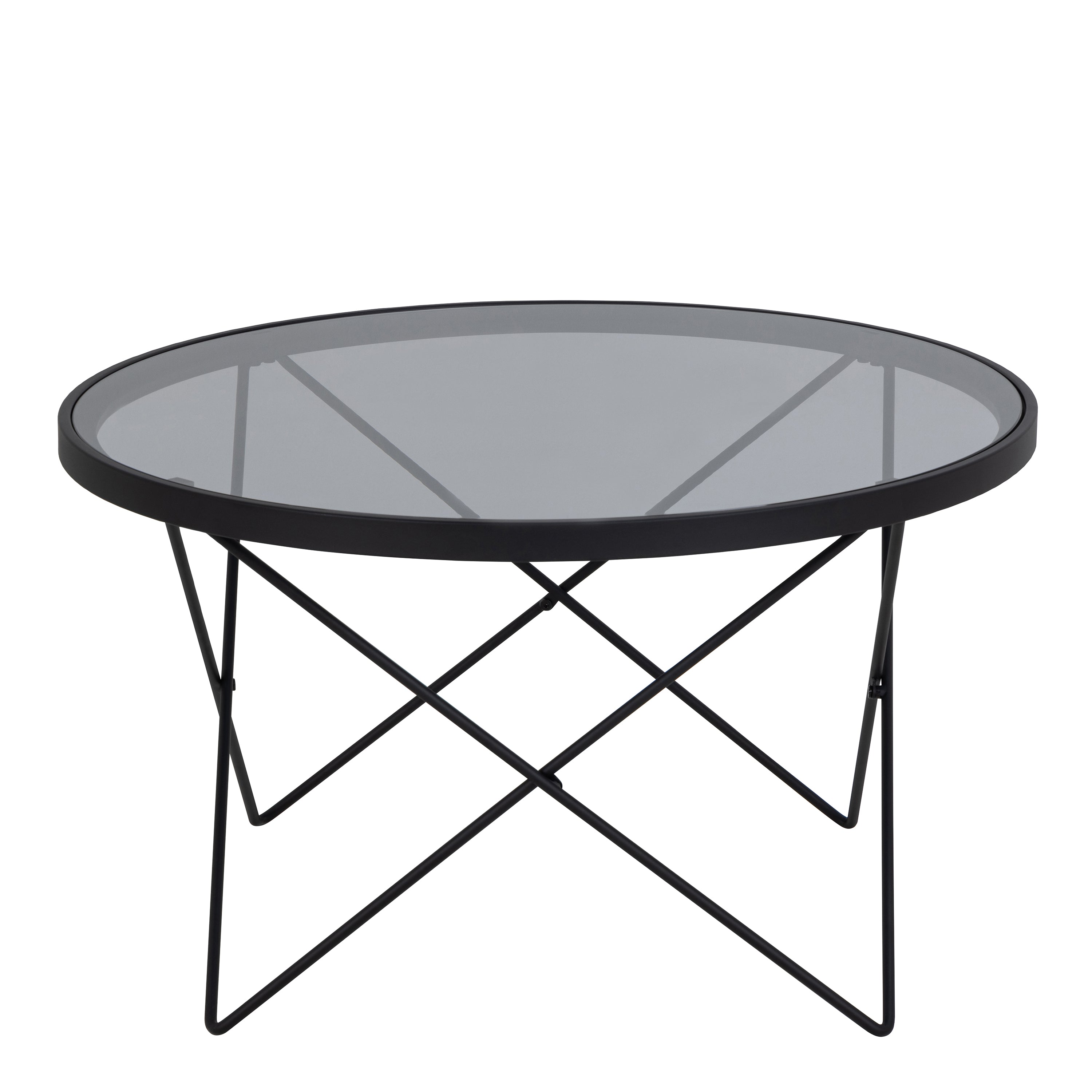 Cuxton Black Coffee Table with Smoked Glass Top – FTG, view 2