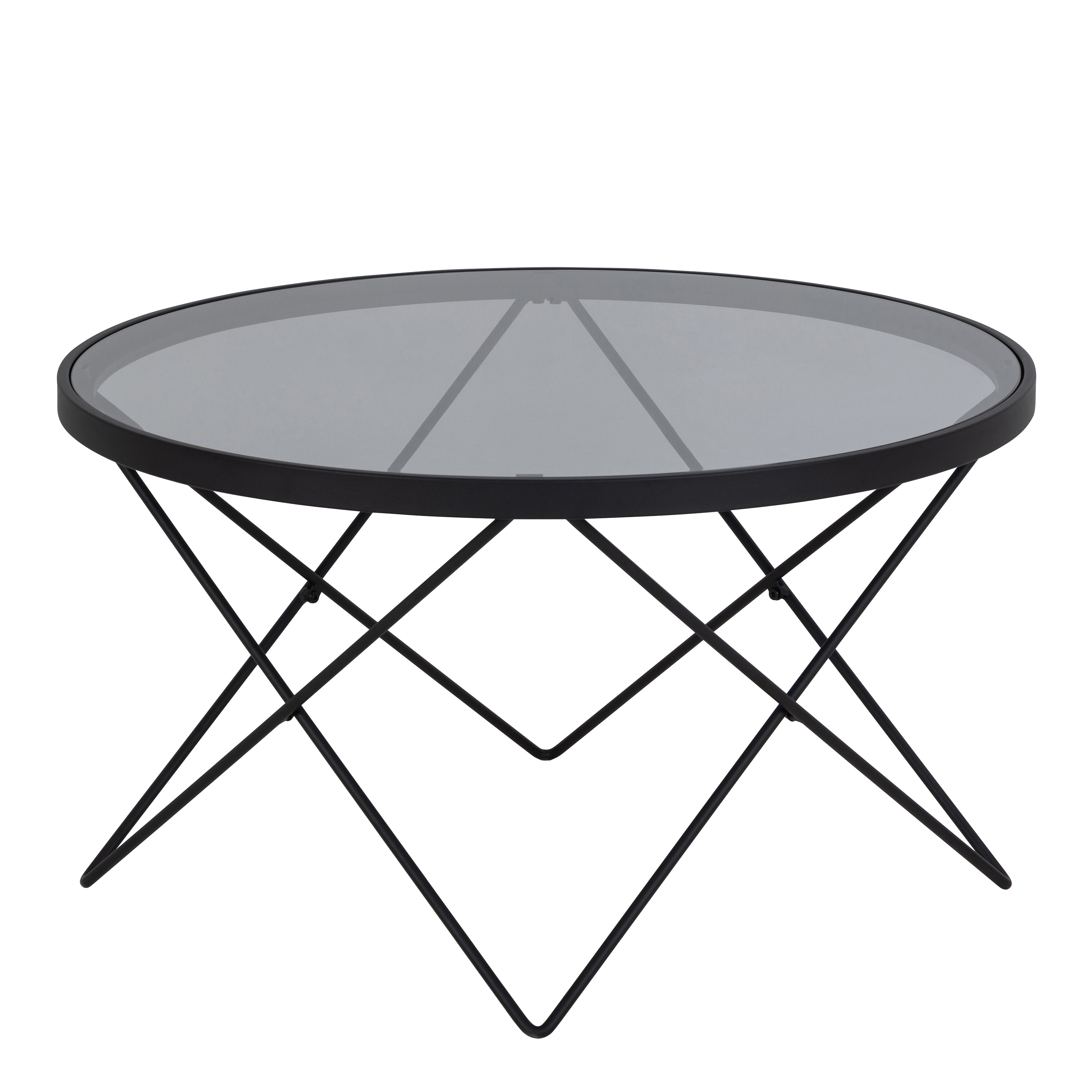 Cuxton Black Coffee Table with Smoked Glass Top – FTG, view 3