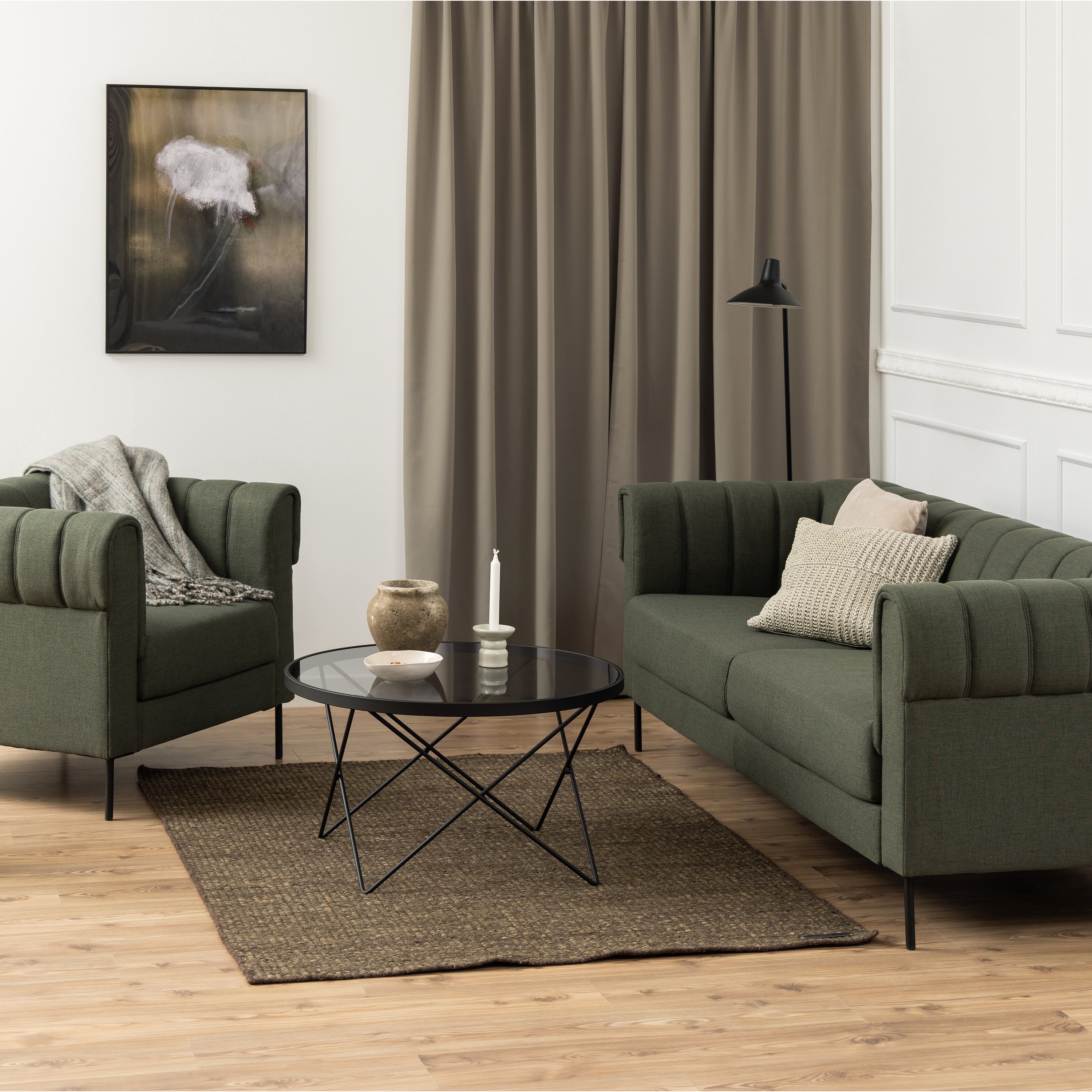 Cuxton Black Coffee Table with Smoked Glass Top – FTG, view 5